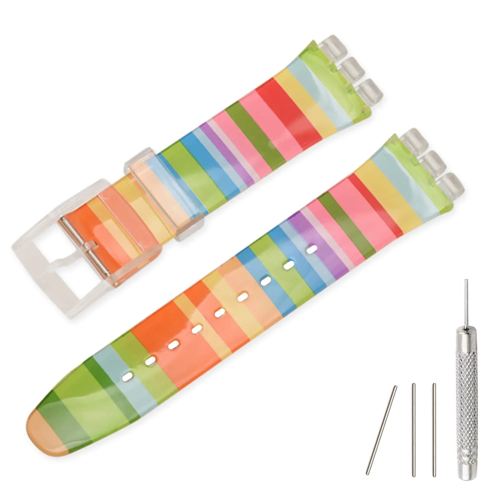 Lijinlan Replacement Silicone Band for Swatch 17mm Watch | Waterproof, Breathable, Easy Install - main product image