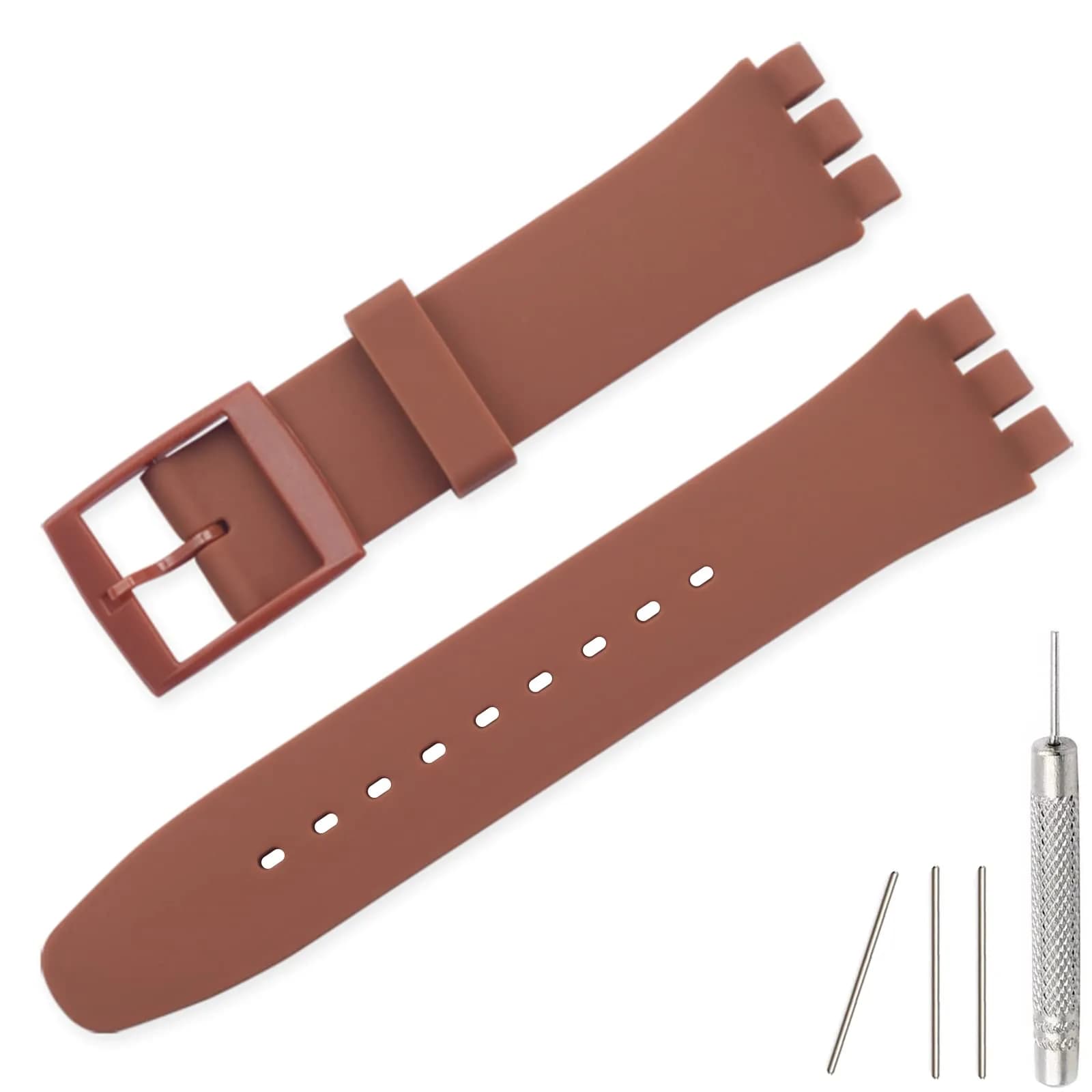 Lijinlan Replacement Silicone Band for Swatch 19mm Lug Width | Breathable & Waterproof Watch Strap