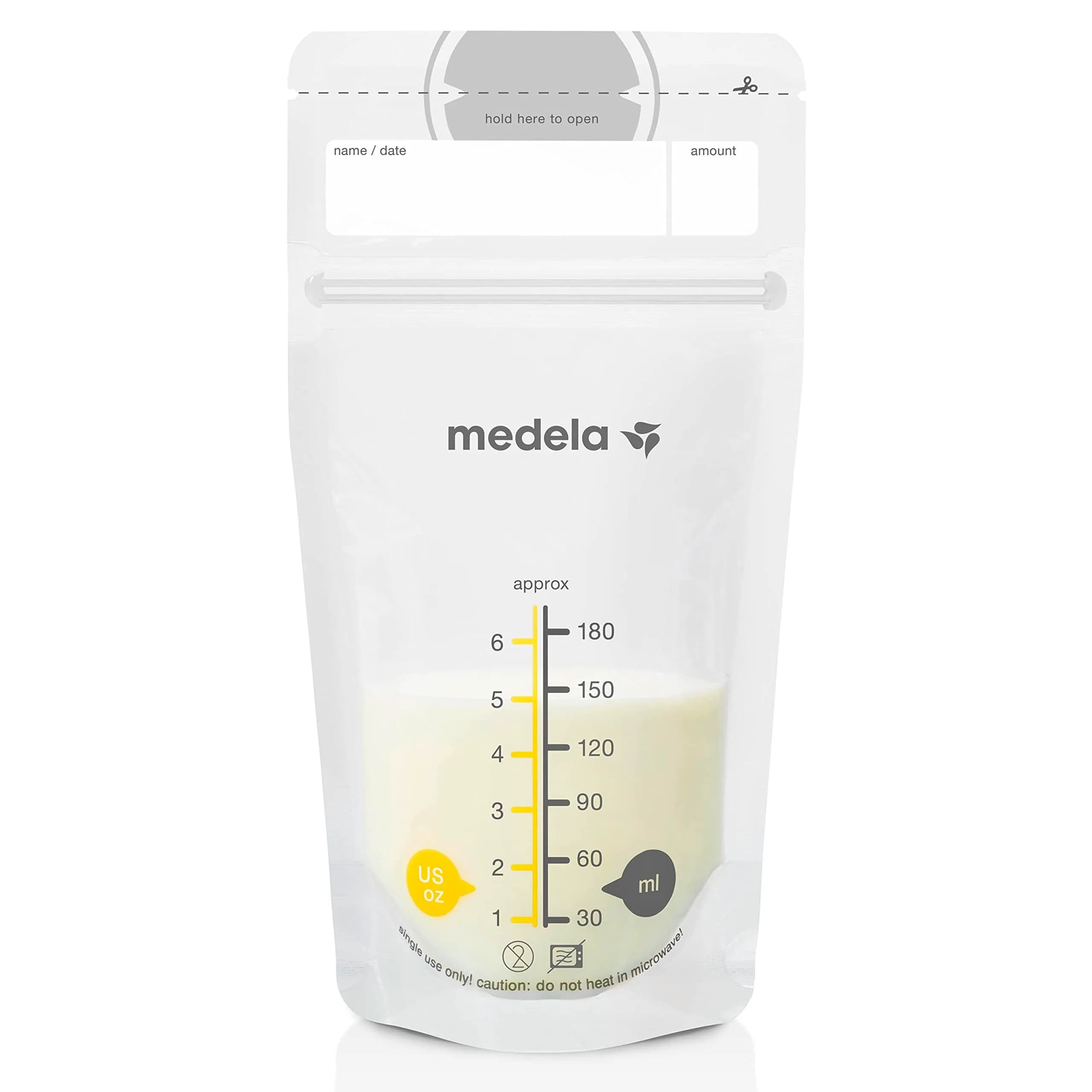 Medela Breastmilk Storage Bags 6 oz (180 mL) 200 Count | Ready-to-Use Hygienically Pre-Sealed Bags - main product image
