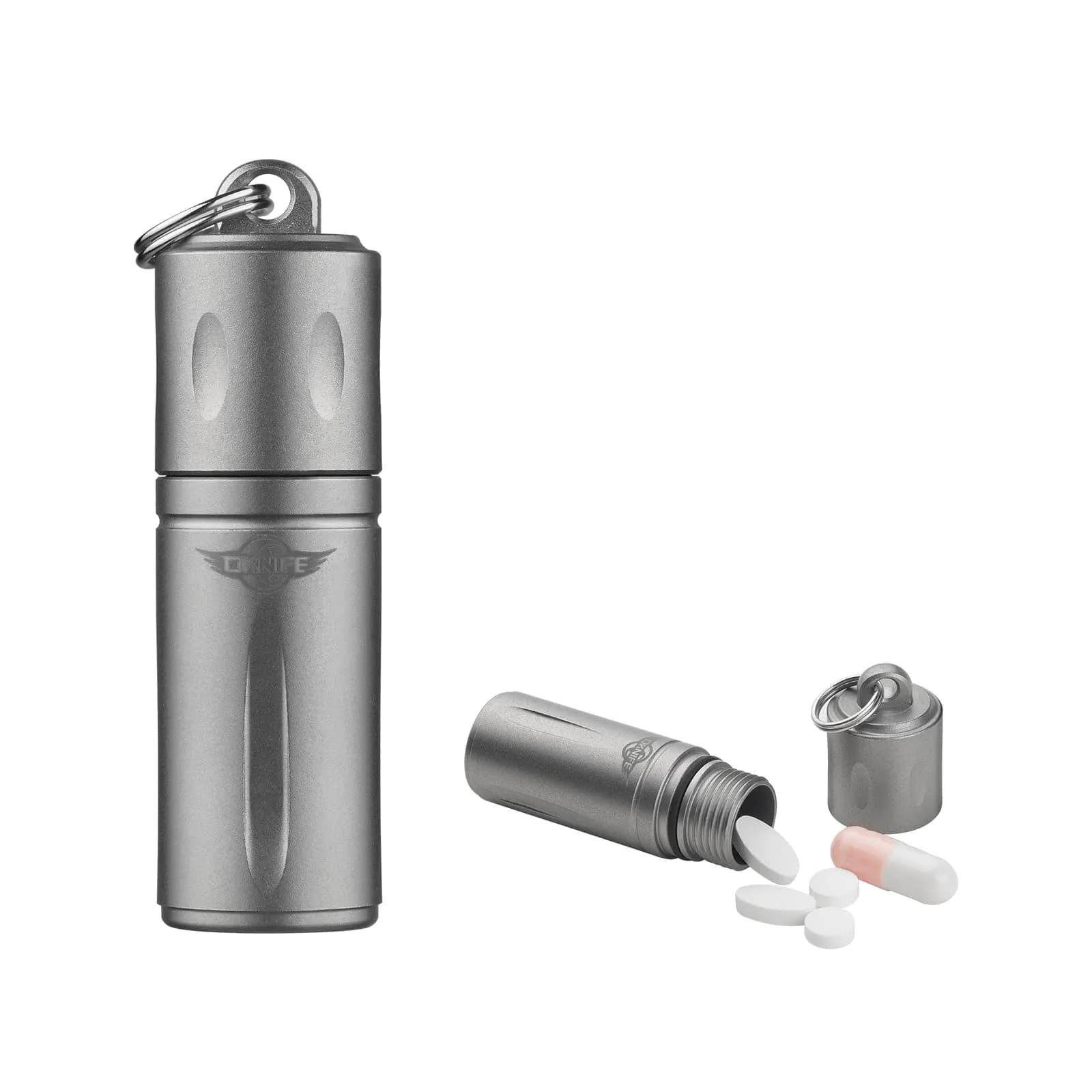 OKNIFE Otacle H1 Mini Keychain Pill Holder, Titanium Waterproof Pill Case | Compact, Water-Resistant & Stylish - main product image
