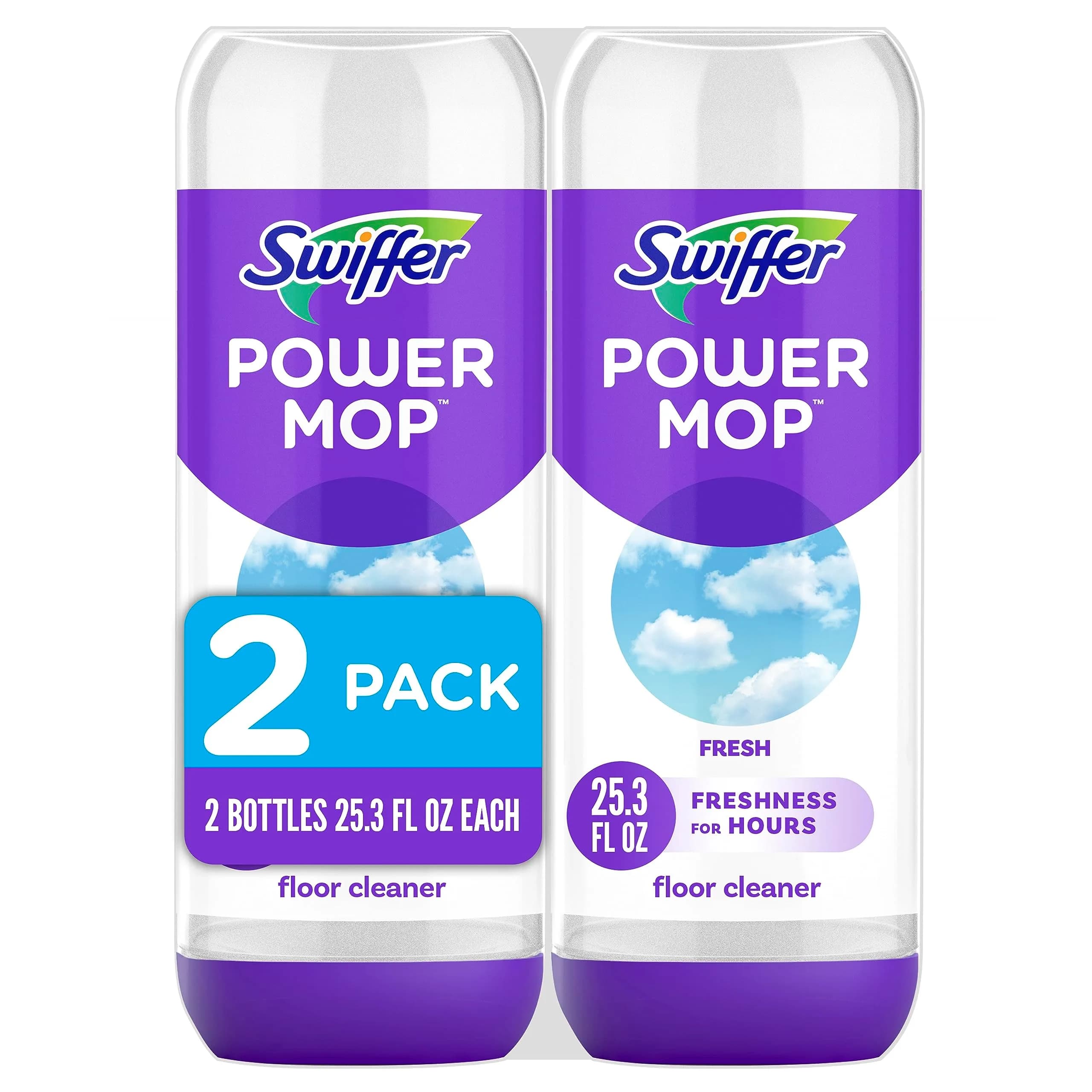 Swiffer PowerMop Liquid Floor Cleaner Refills Fresh Scent 2 Count | Multi-Surface Cleaning Juice - main product image