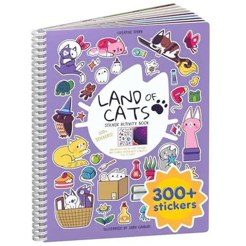 CUPKIN Land of Cats Sticker Book | Toddler Road Trip Coloring and Sticker Book for Ages 2-8 Years - main product image