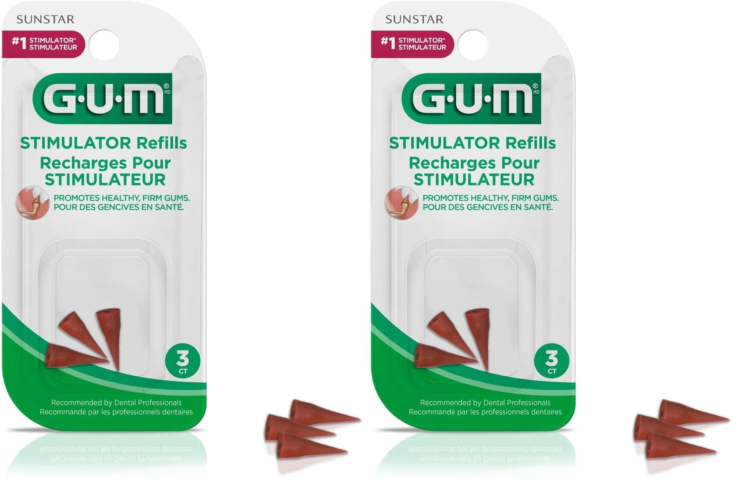 GUM Rubber Tip Stimulator Refills 3 Count | Promote Healthy Gums & Cleaner Teeth - main product image