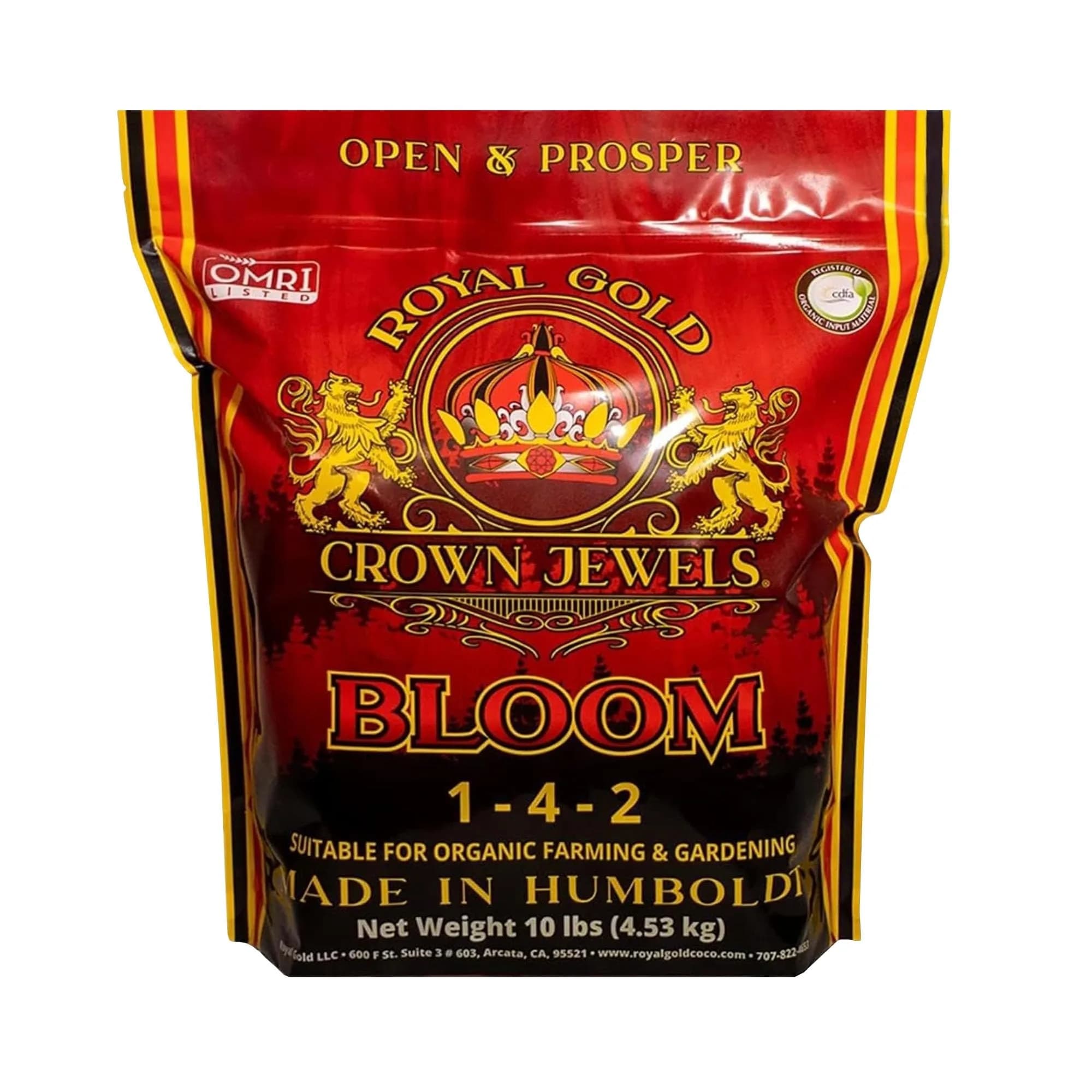 Royal Gold Crown Jewels Organic Bloom 1-4-2 Fertilizer 4.54kg | Vigorous Blossoms & Plant Growth