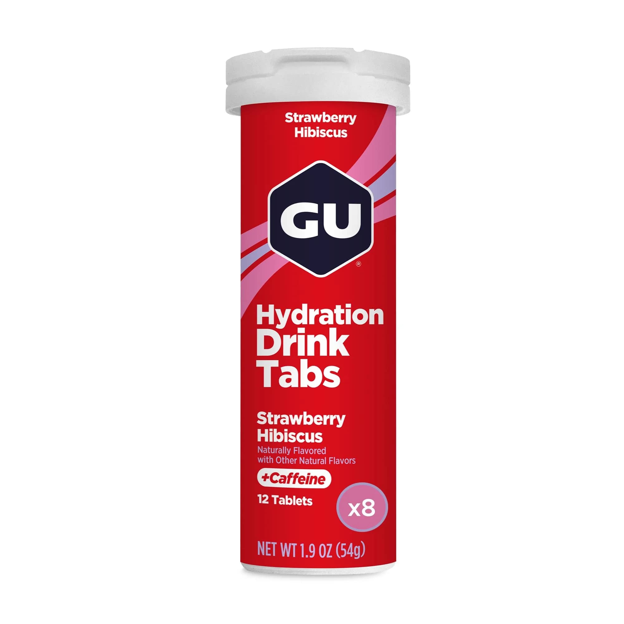 GU Energy Hydration Drink Tabs, Electrolyte Tablets with Potassium, Strawberry Hibiscus | Light, Low-Calorie Hydration for Active Lifestyles