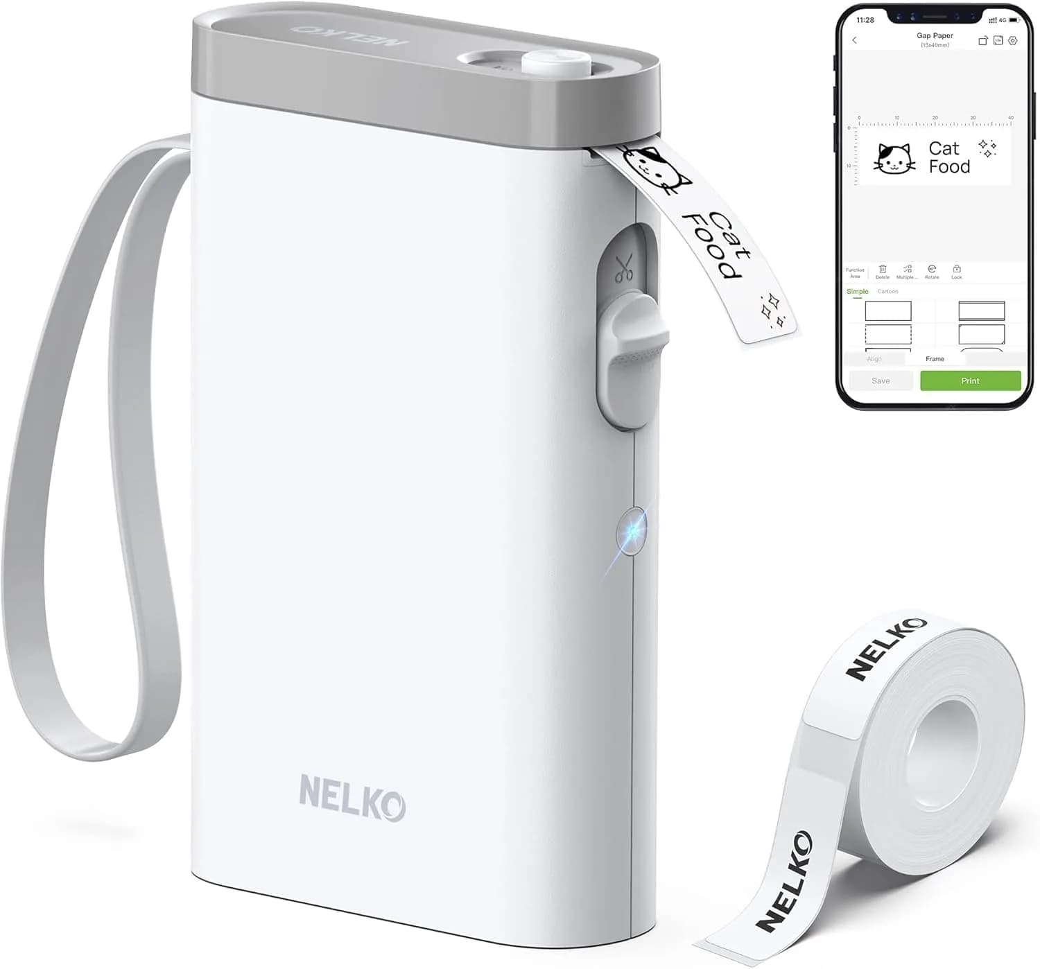 Nelko P21 Bluetooth Label Maker Machine with Tape, White | 203 DPI High-Resolution Printing - main product image