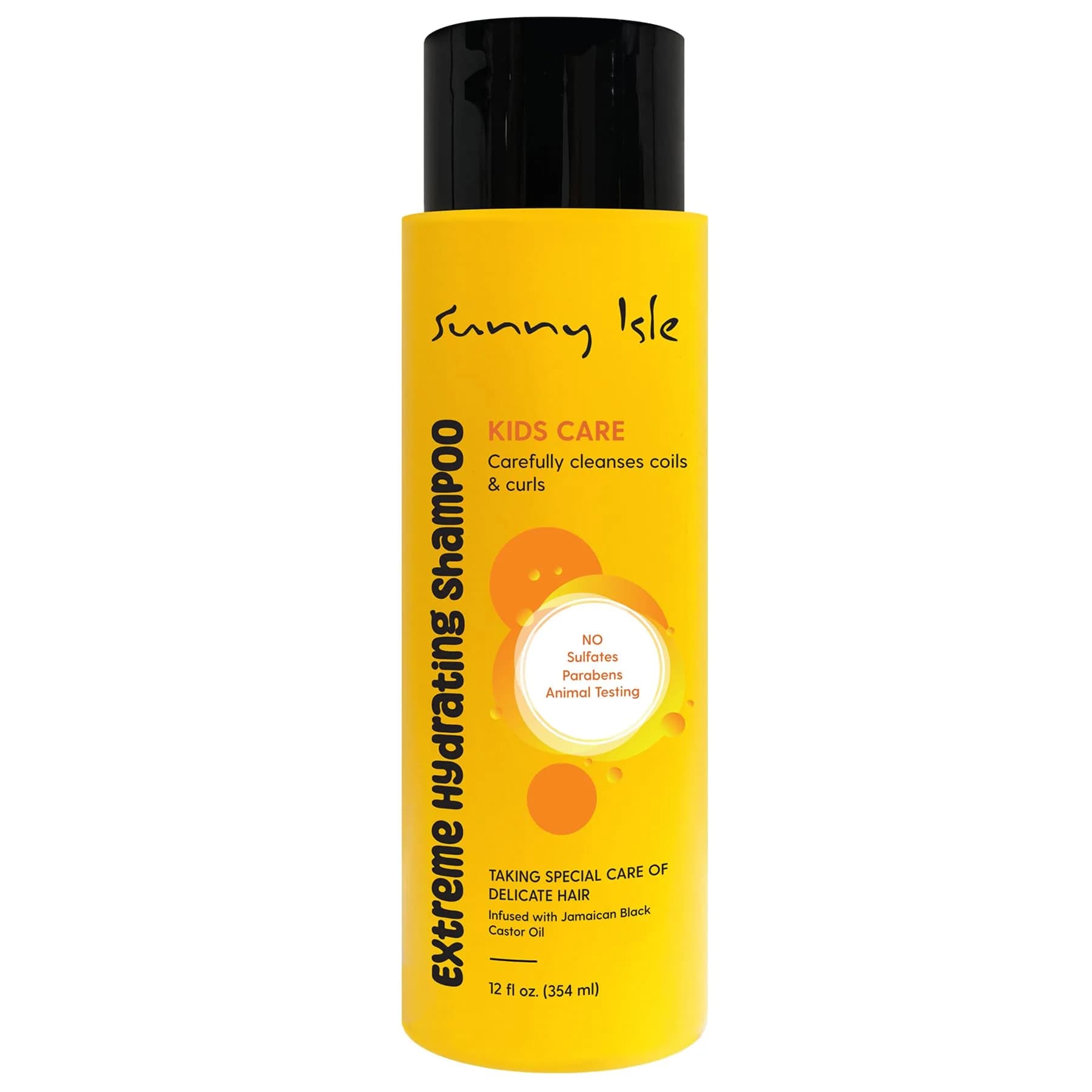 Sunny Isle Kids Care Extreme Hydrating Shampoo 12oz | Gentle, Sulfate-Free for Curly & Wavy Hair