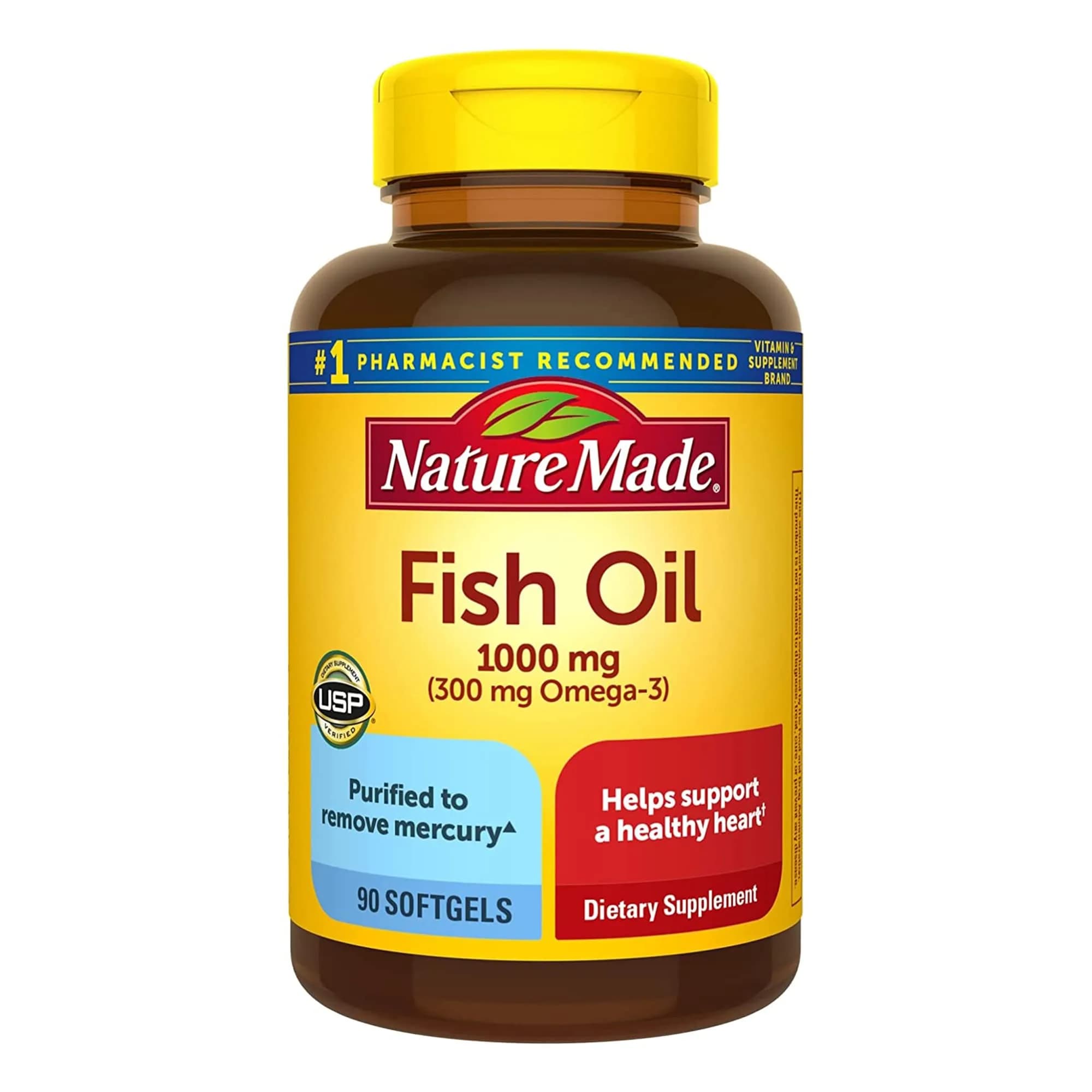 Nature Made Fish Oil 1000 mg Softgels | Omega 3 Supplement for Heart Health - main product image