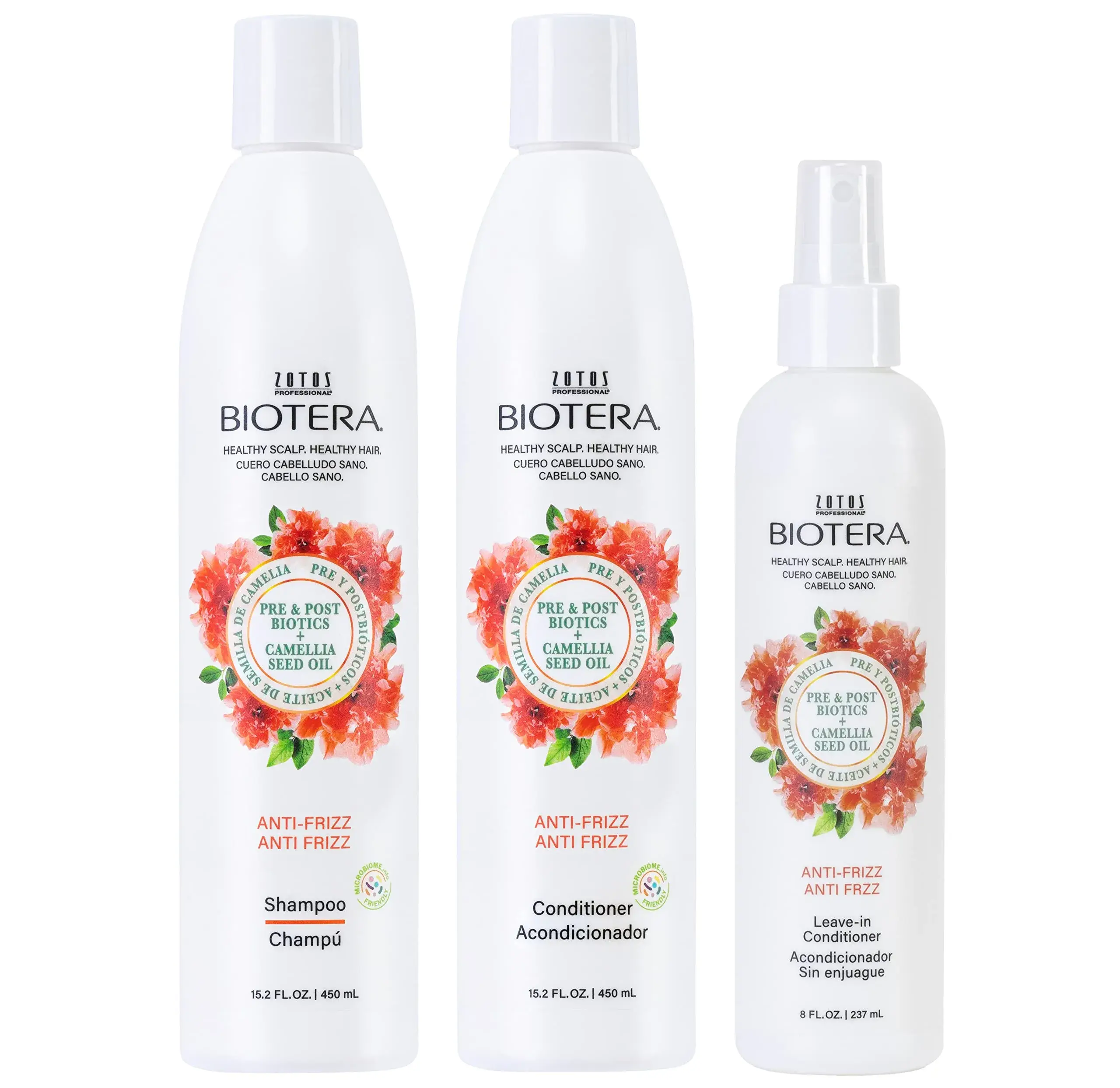Biotera Anti Frizz Intense Smoothing Shampoo & Conditioner & Leave-In | Microbiome Friendly, Vegan & Cruelty-Free, 15.2 Fl Oz - main product image