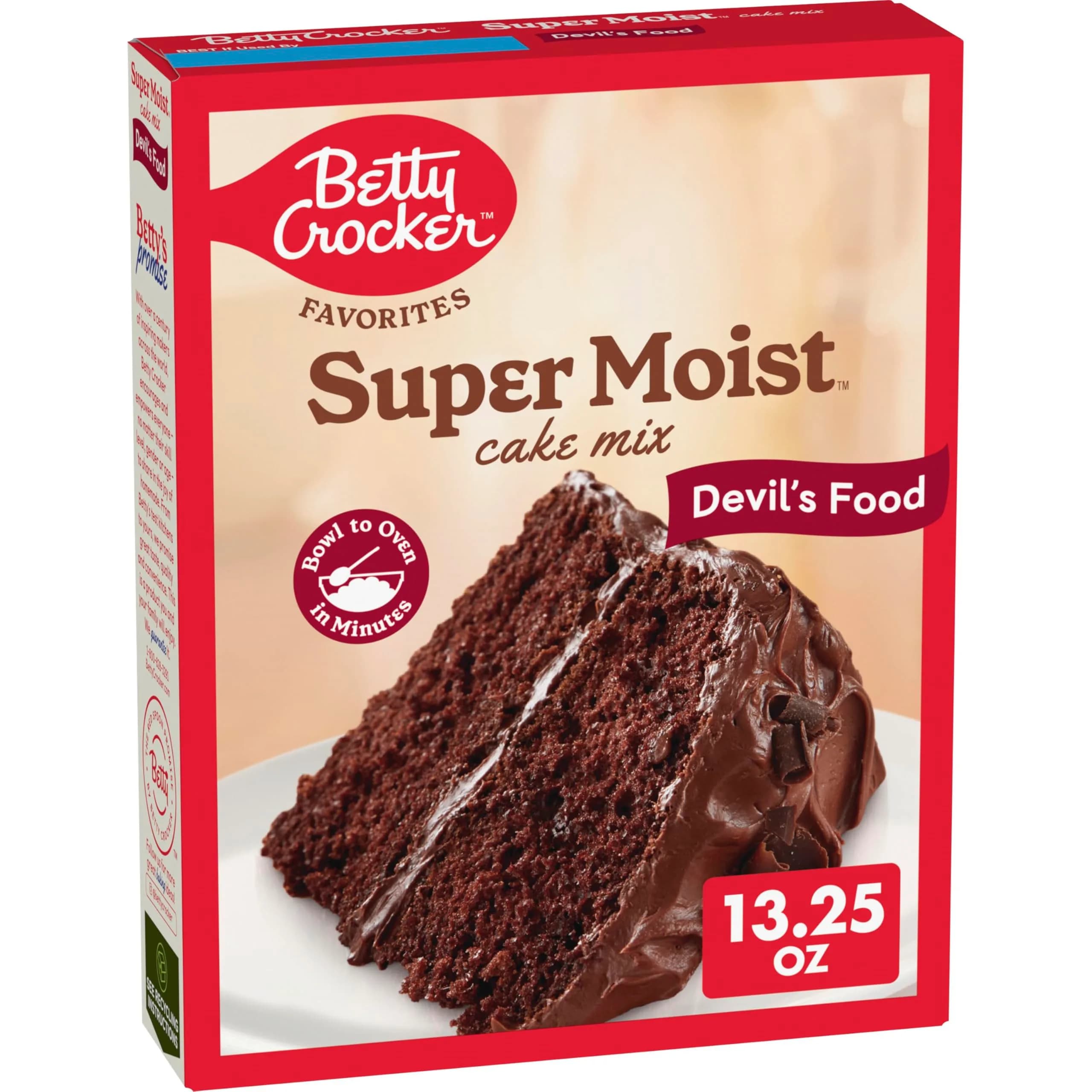 Betty Crocker Super Moist Devil's Food Cake Mix 13.25 oz | Rich Chocolate Flavor & Moist Texture - main product image