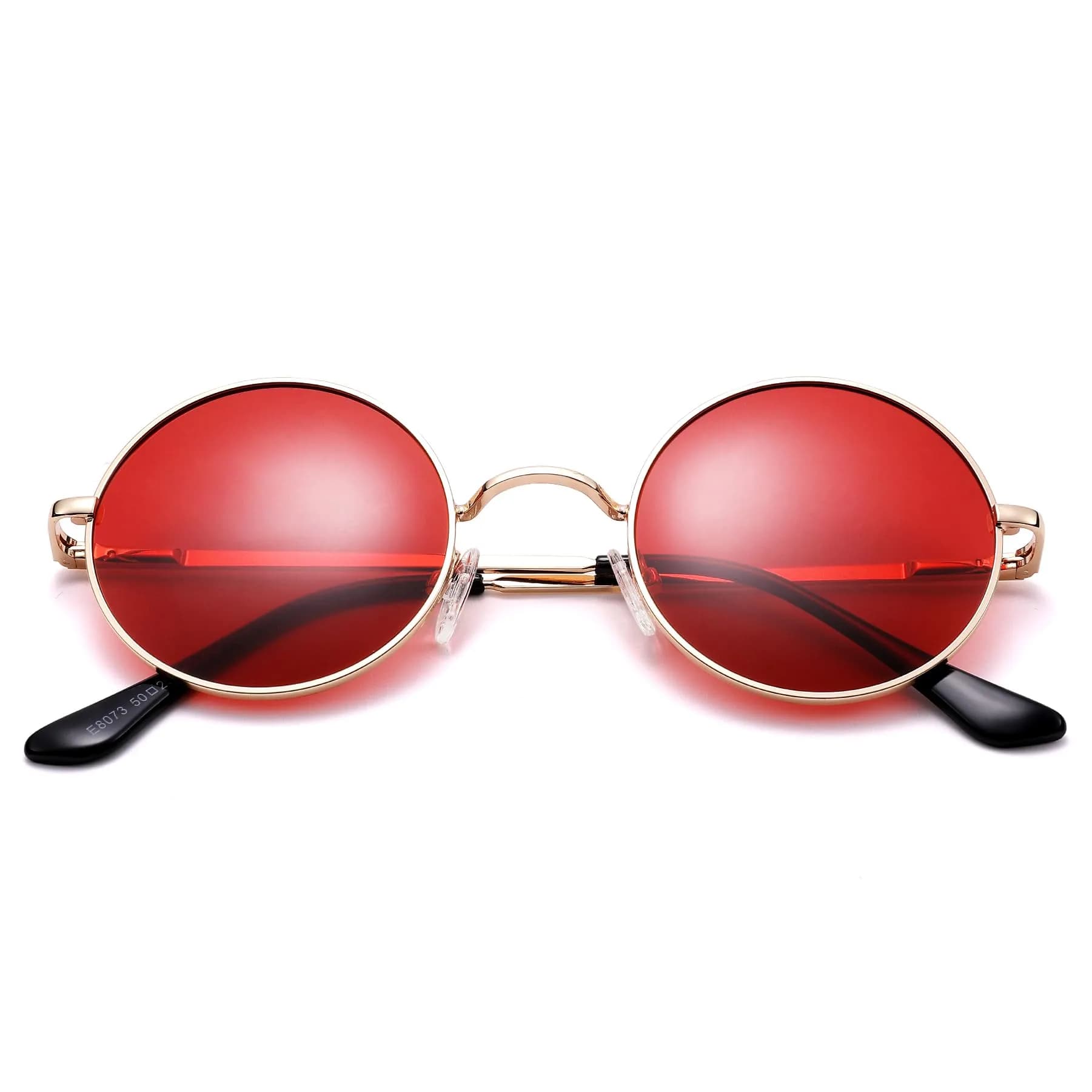 Pro Acme Small Round Polarized Sunglasses with UV400 Protection | Silver Frame, Black Lens