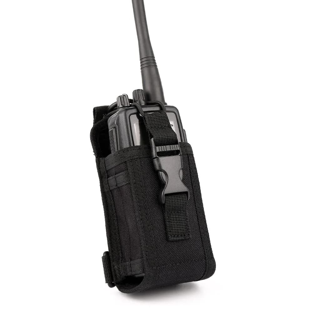 BANDARICOMM Tactical MOLLE Radio Pouch with Shoulder Strap | Nylon Radio Case for Police & Security