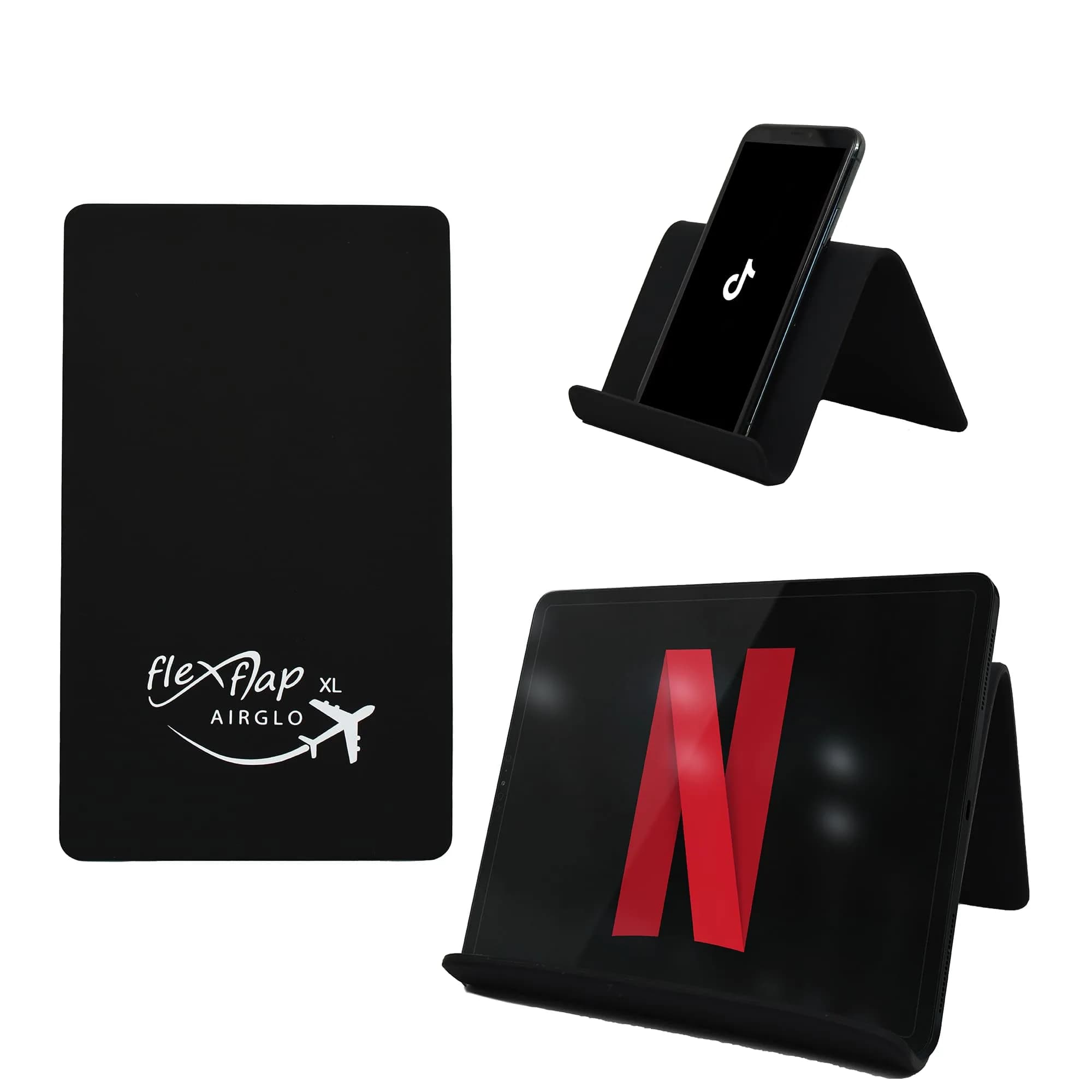 AIRGLO Flex Flap Cell Phone Holder & Flexible Tablet Stand 8 x 4 inches | Travel-Friendly, Adjustable