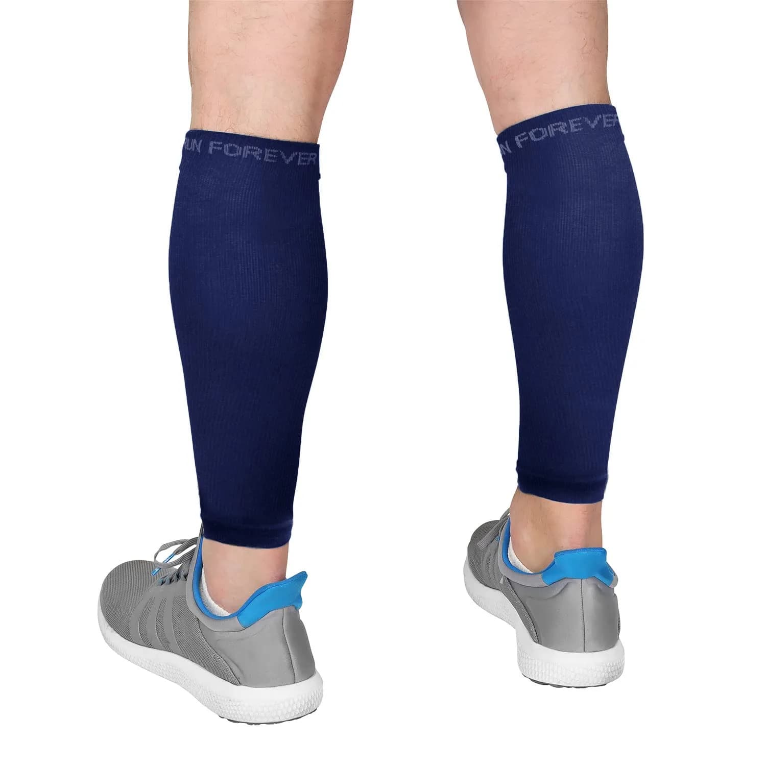 Run Forever Calf Compression Sleeves Navy 2XL | Graduated 20-30 mmHg Compression for Pain Relief & Recovery - main product image