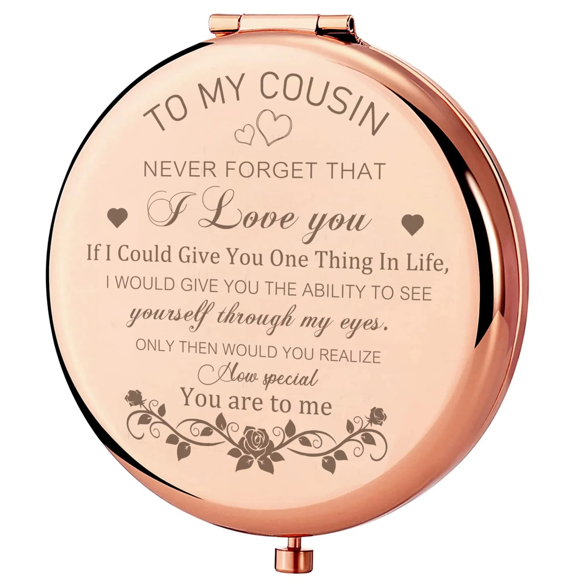 GAOLZIUY Rose Gold Compact Mirror | 7 cm (2.8"L x 2.6"W) Double-Sided Makeup Mirror - main product image