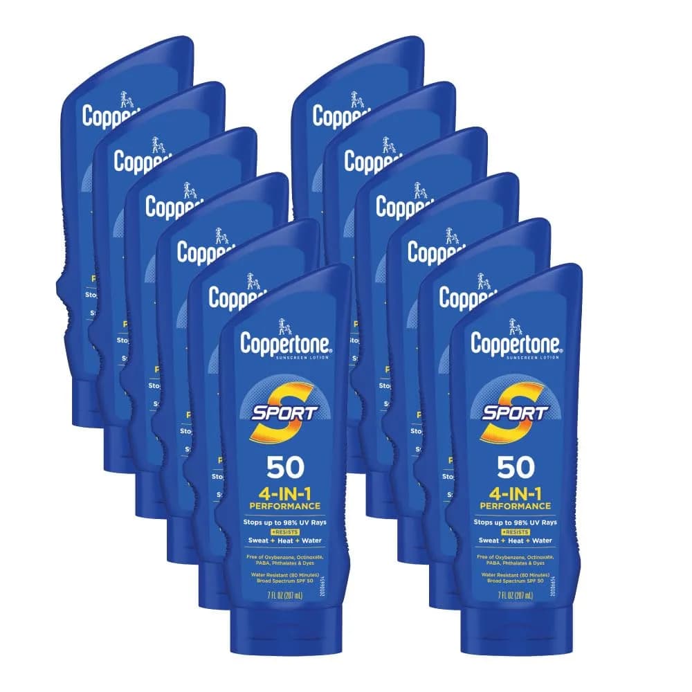 Coppertone Sport Sunscreen Lotion SPF 50, 1050ml (35.5 Fl Oz) | Water Resistant & Sweat Resistant for Active Use - main product image