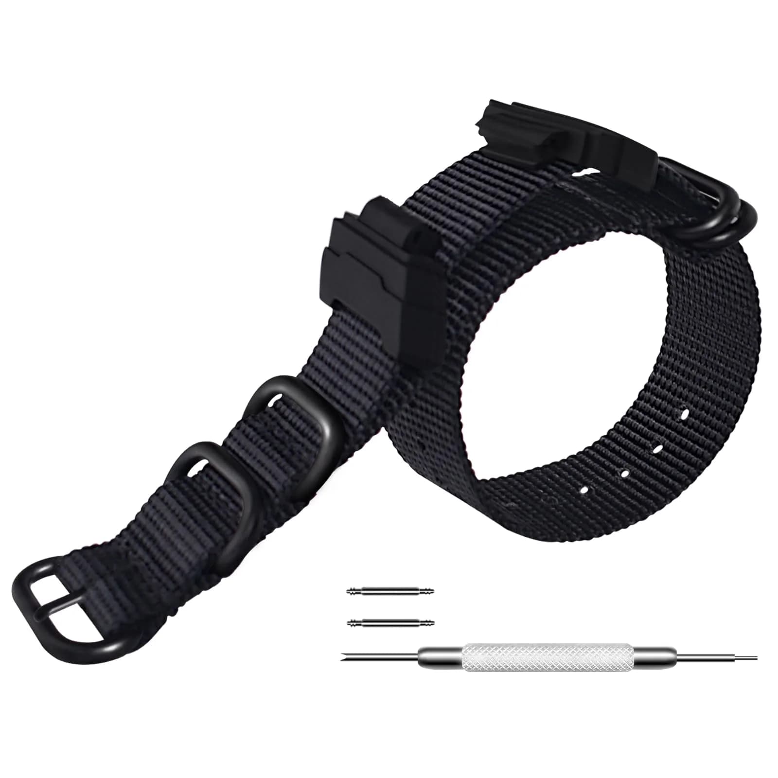 uEmoh Nylon Watch Band Replacement for Casio G-Shock 16mm | Water-Resistant & Durable (70-120c)
