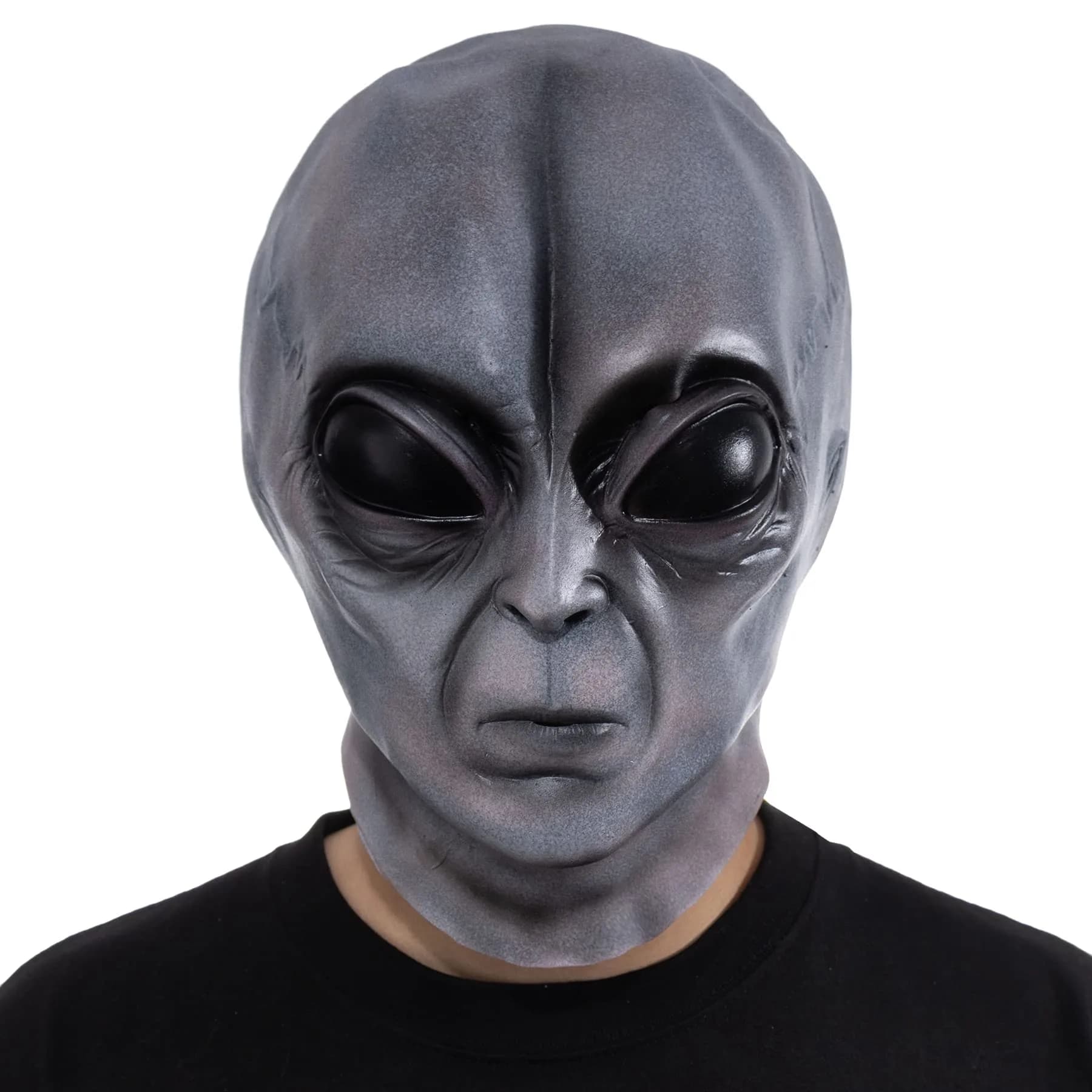Vmonke Alien Face Mask | Realistic Extraterrestrial Prank Halloween Costume (12x2 inch)
