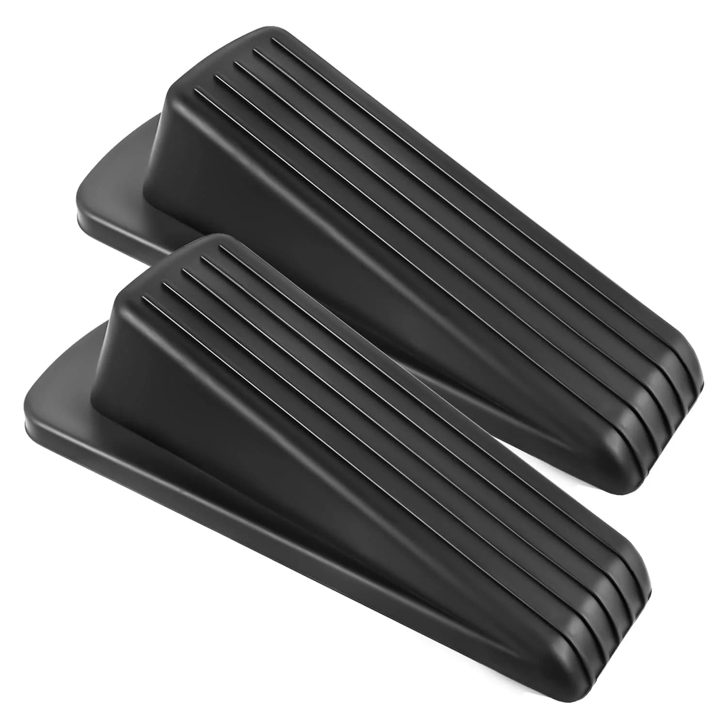 JZWBLILY Black Door Stopper Wedge 2 Pack | Premium Rubber for Heavy Duty Doors - main product image