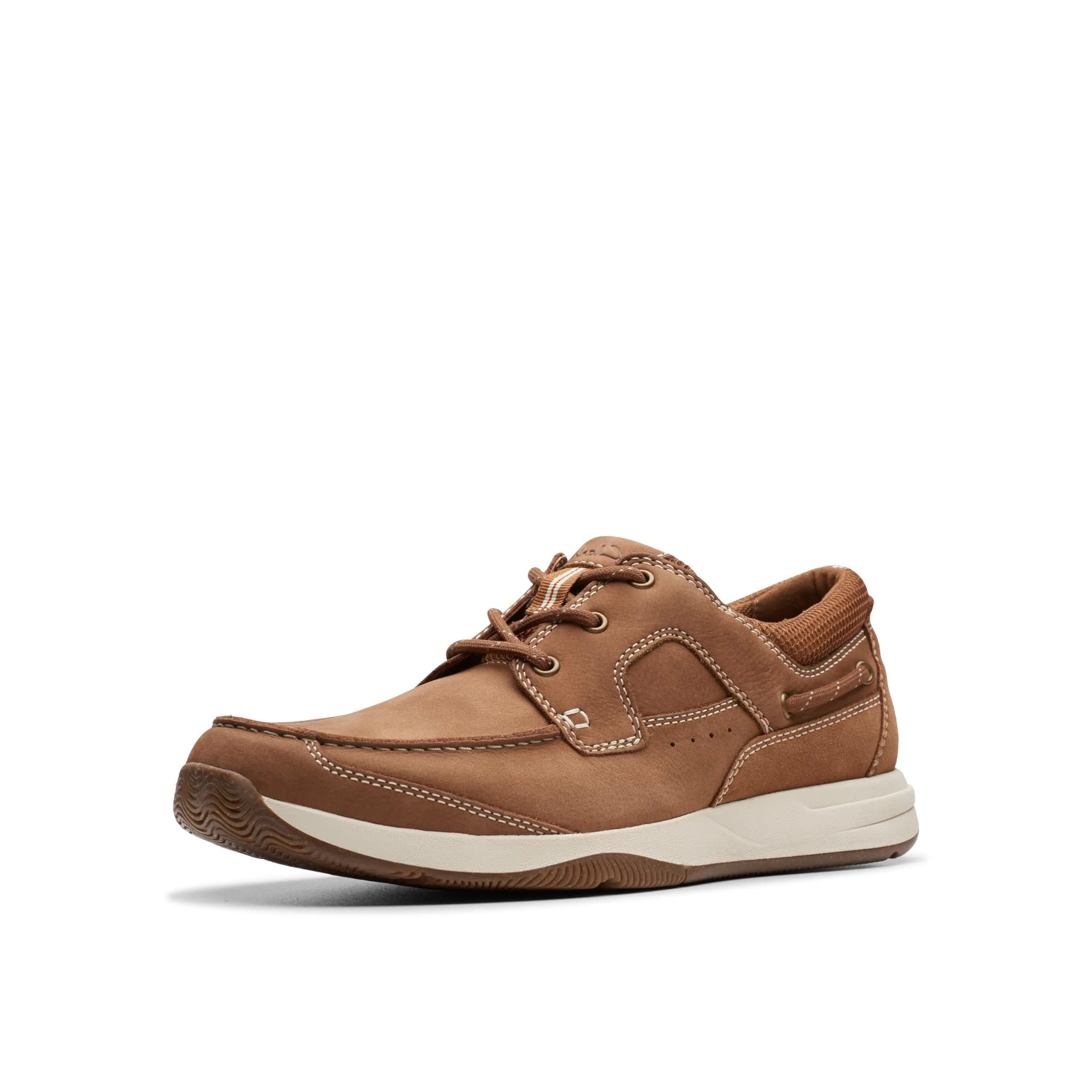 Clarks Collection Men's Sailview Lace Boat Shoe Light Tan Nubuck 24.1 cm (9.5 in) | Nautical Comfort for Indian Summers - main product image