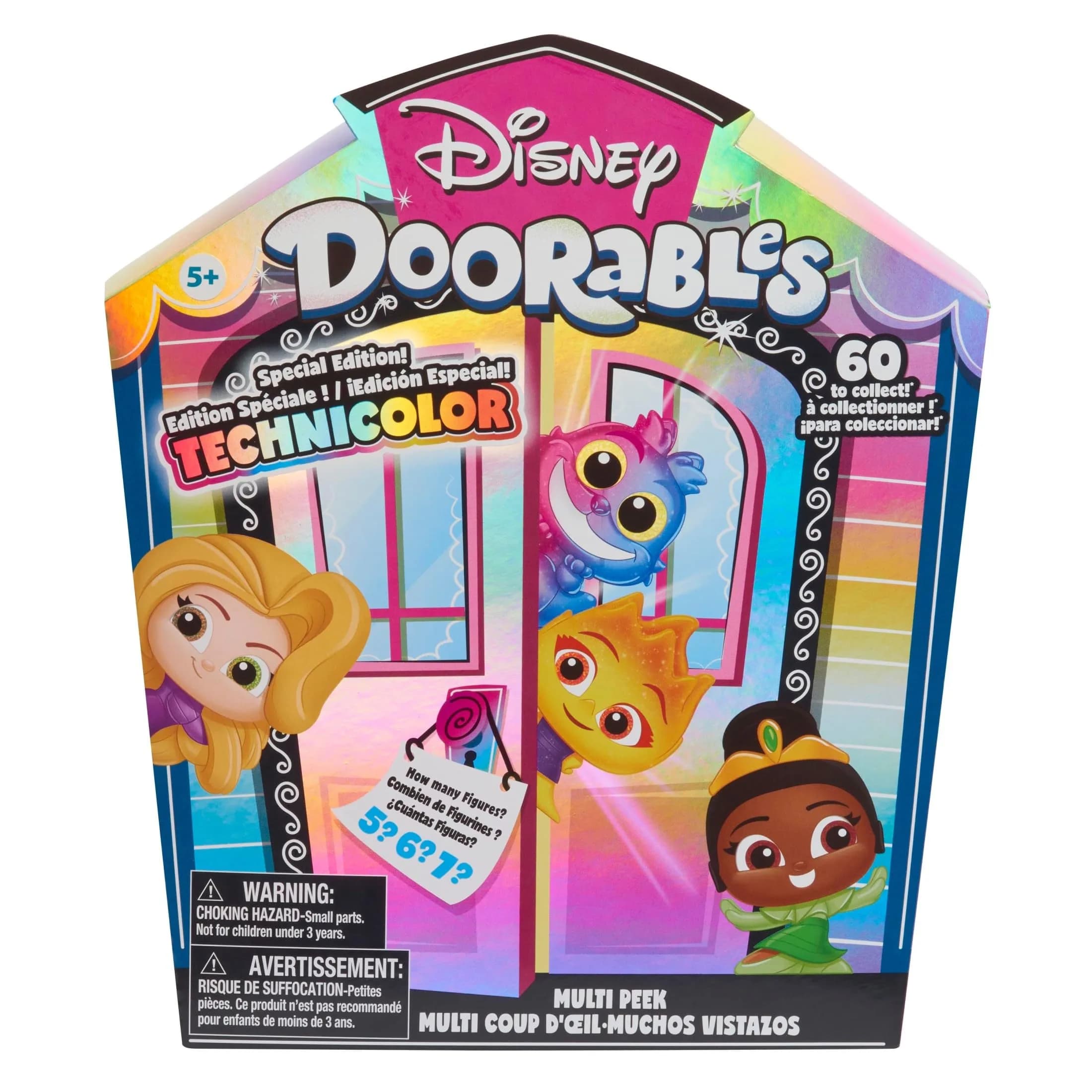 Just Play Disney Doorables Multi Peek Technicolor Takeover Collectible Figures 1.5-inch (Pack of 5-7 Figures) - main product image