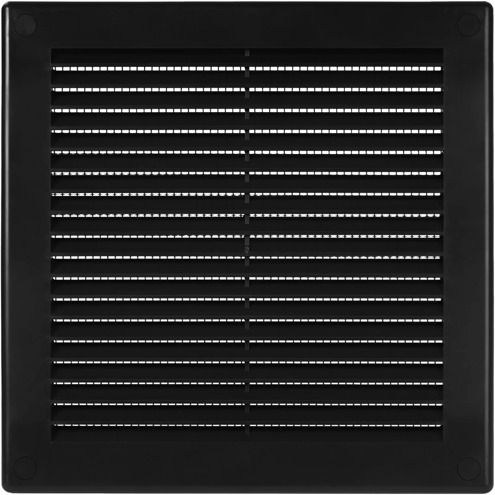 Vent Systems 6" x 6" Black Plastic Soffit Vent Cover | Durable Square Air Vent with Mesh Screen (70-120c)