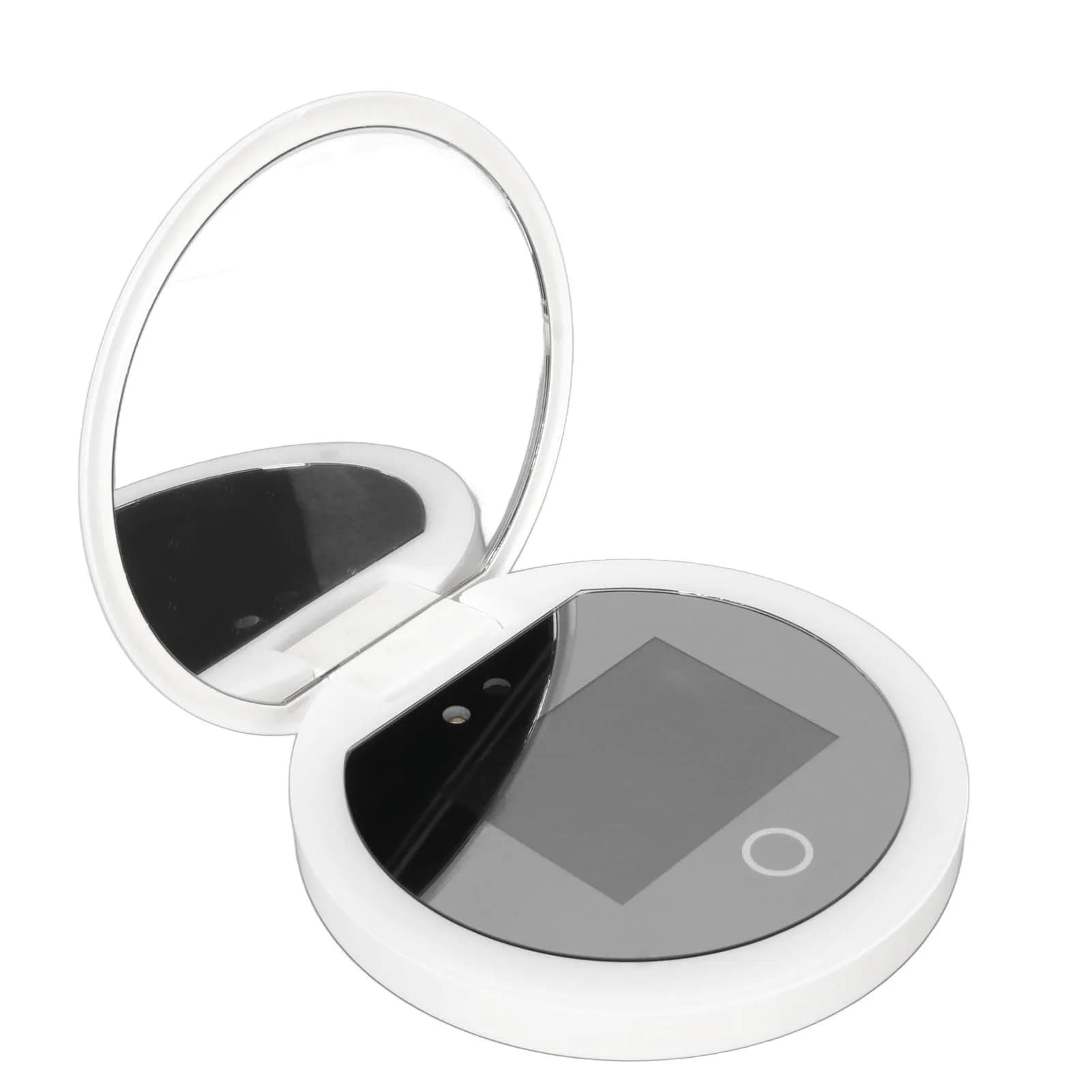 Dpofirs Portable Travel Compact Mirror with Camera & 2X Magnification, 9.7cm (3.5in) Lighted Pocket Mirror | Sunscreen Application Checker - main product image