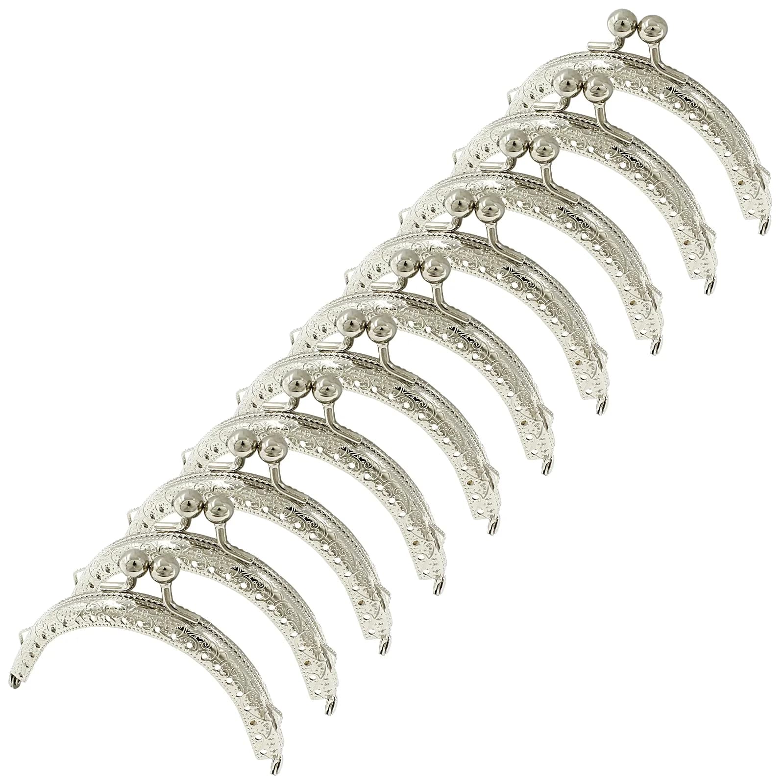 Piutouyar Metal Purse Frame 8.5cm | Retro Silver Art Supplies - main product image