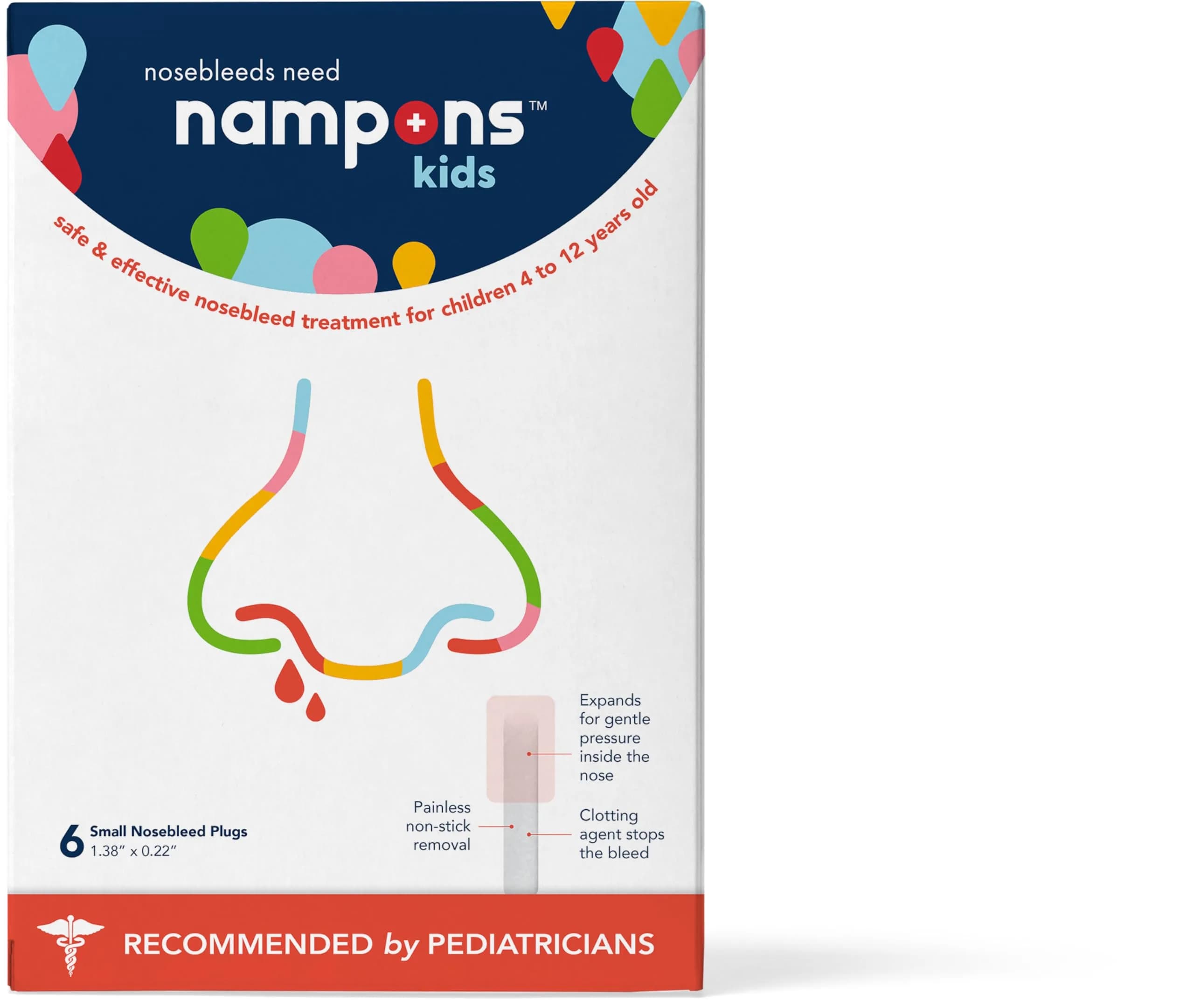Nampons Kids Nosebleed Stoppers 6 Pack | Pediatrician Approved, Safe & Pain-Free