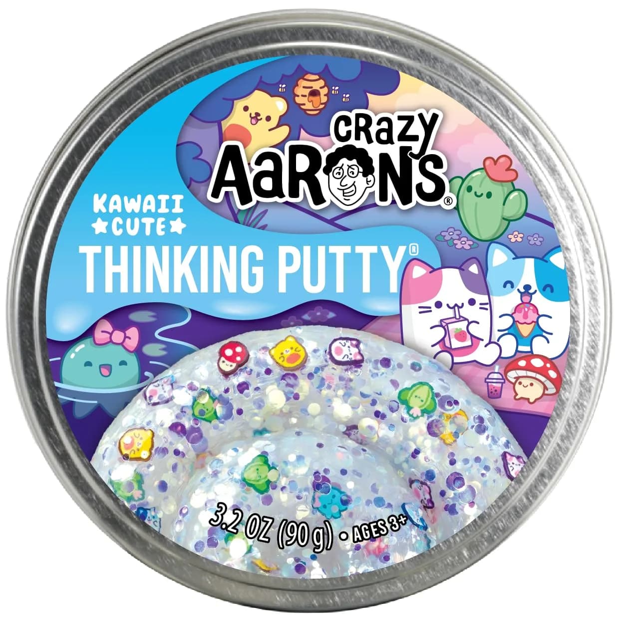 Crazy Aaron's Thinking Putty Kawaii Cute 96ml (3.2 oz) | Glitter & Charms for Sensory Play - main product image