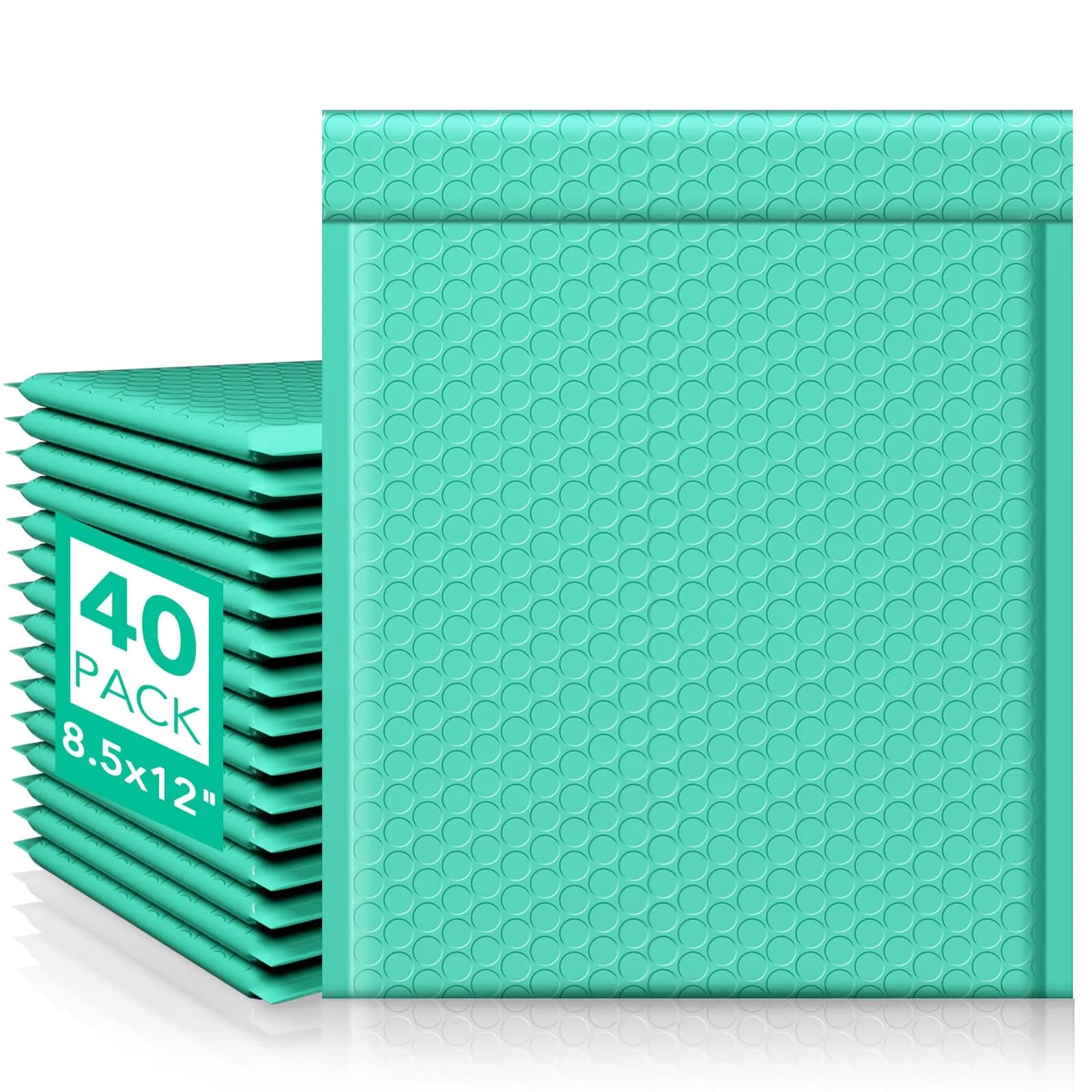 Fuxury Teal Bubble Mailers 8.5x12 Inch (40 Pack) | USA Import for Small Business Packaging - main product image