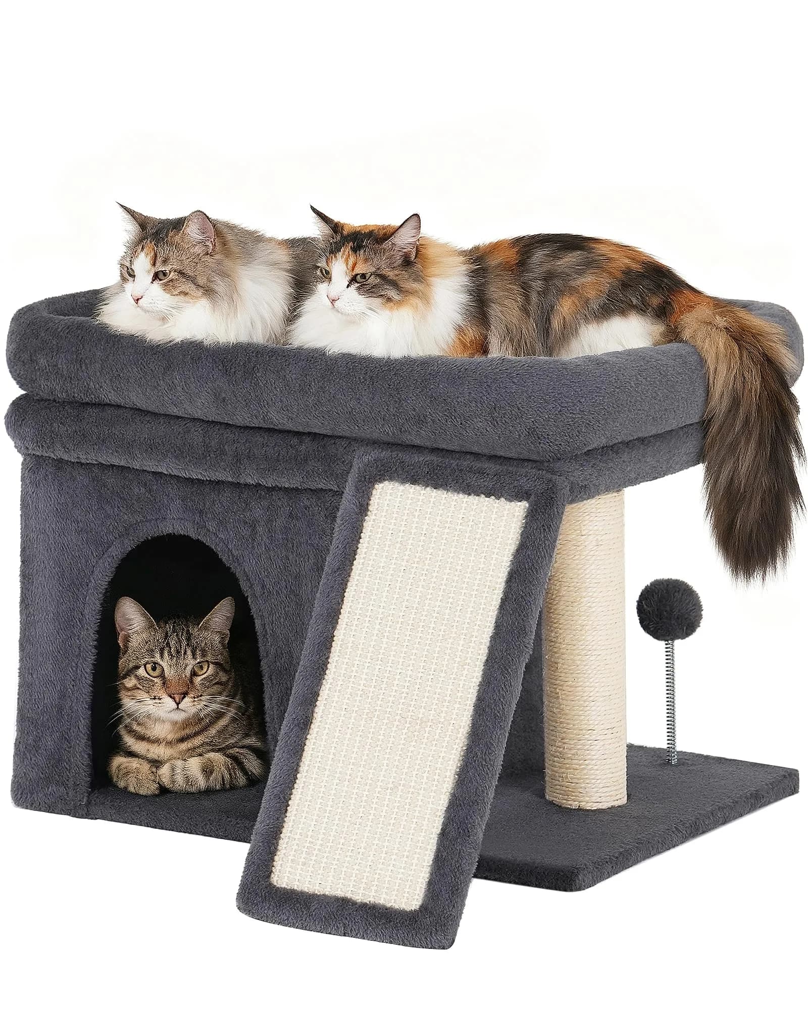 Aechonow Cat Tree Tower for Large Cats | Spacious Perch & Condo, Senior-Friendly, Sisal Scratching Surface