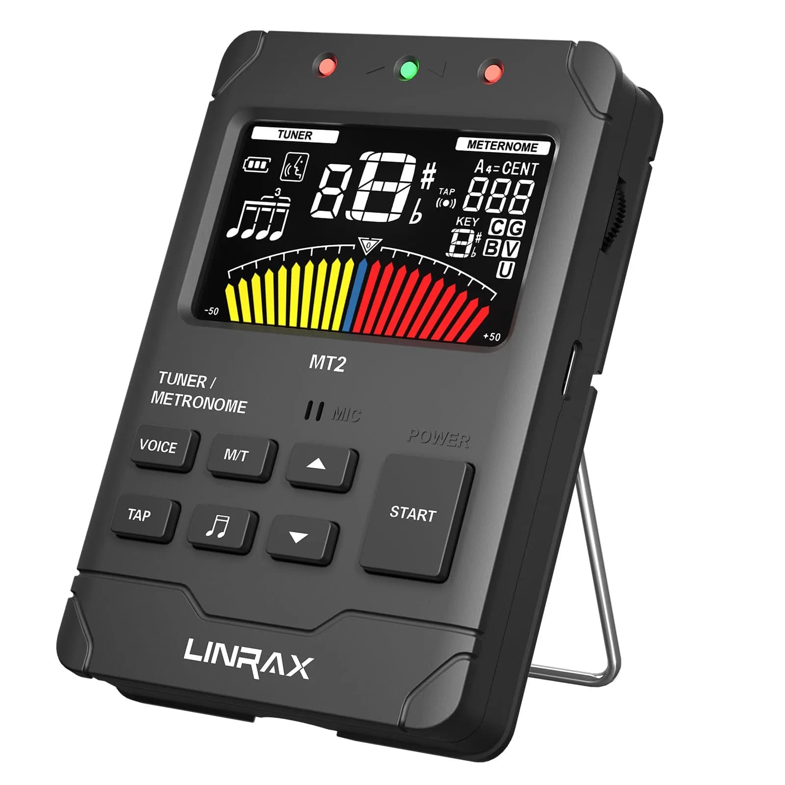 Linrax MT2 Rechargeable Metronome Tuner 3-in-1 | Chromatic Tuner for All Instruments - main product image