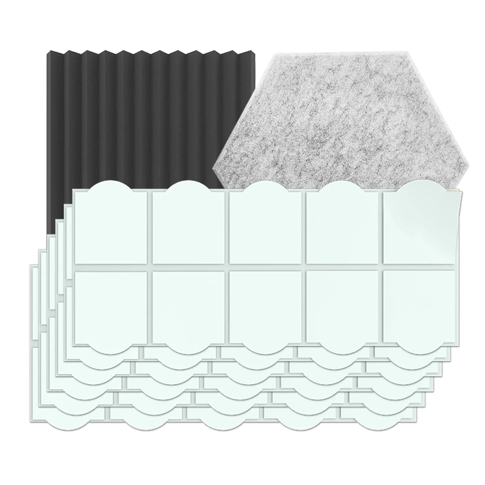 EGINO 120 Pack Double-Sided Adhesive Tape for Acoustic Soundproofing Foam Panels 30mm x 30mm | Heavy Duty Wall Mounting - main product image