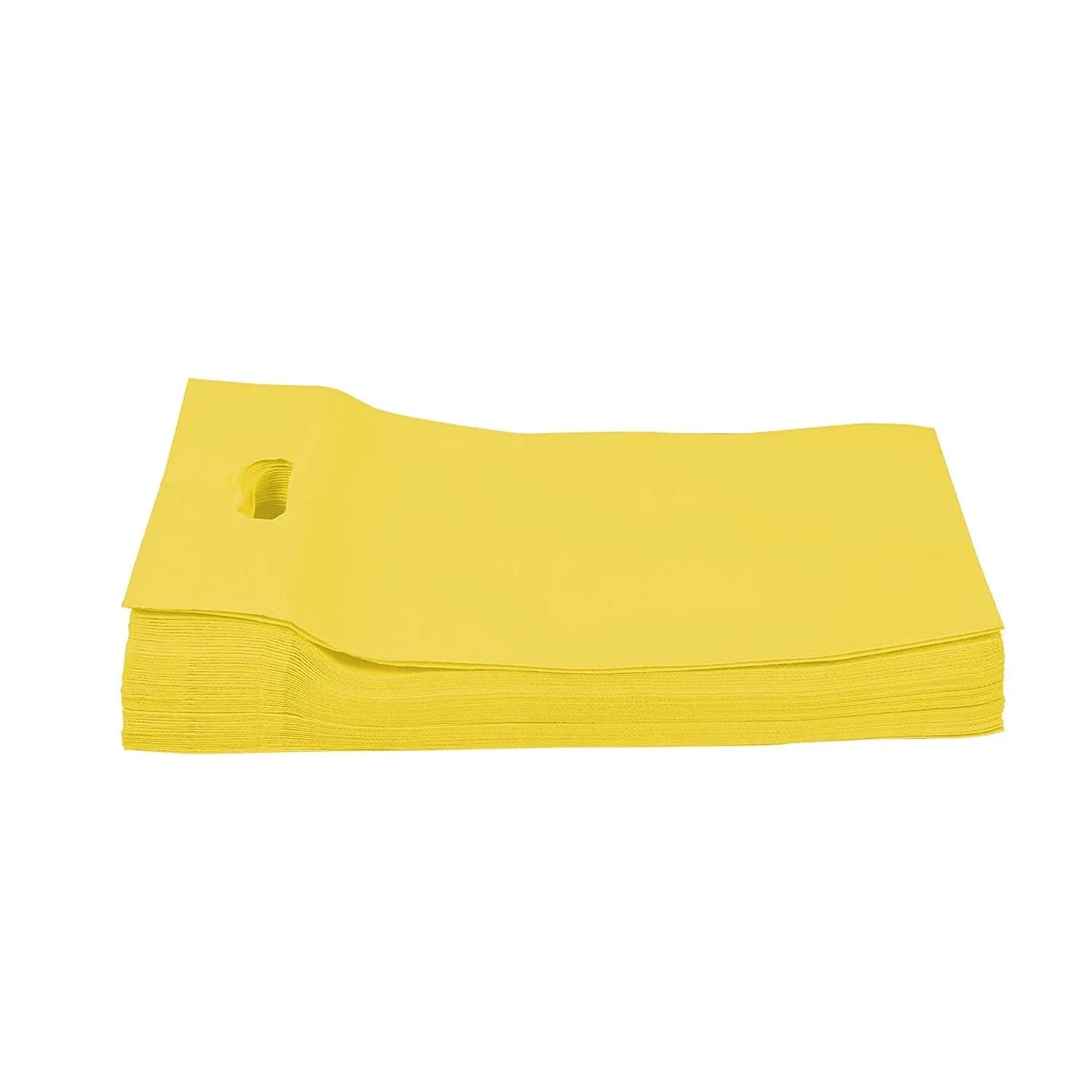 AGRASHRI ENTERPRISES D Cut Cloth Carry Bag 39cm (15.4in) x 30cm (11.8in) | Pack of 50 Yellow Grocery Bags - main product image