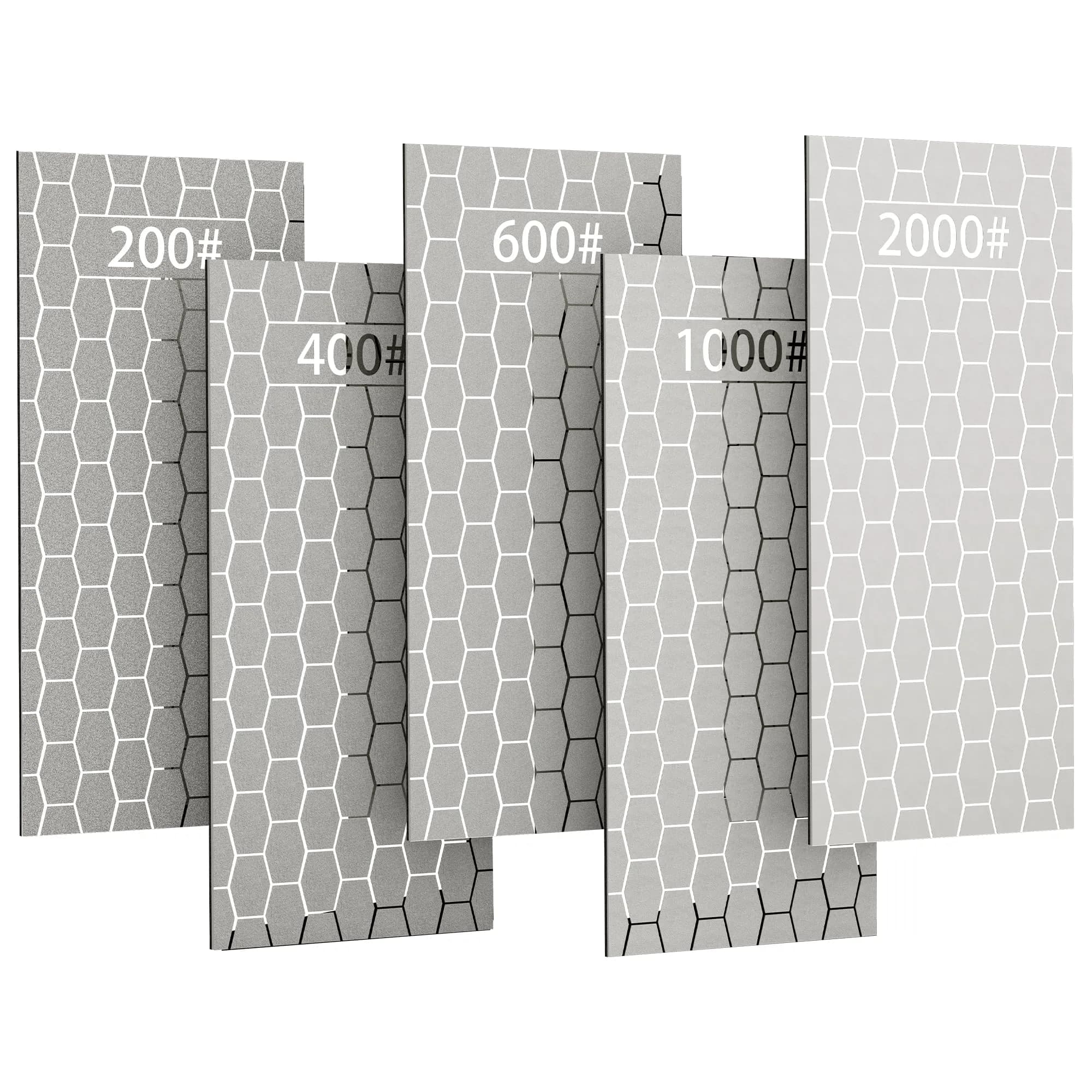 CWOVRS Diamond Sharpening Stones Set 5 PCS (15 cm x 6.3 cm) | Coarse to Fine Grit for All Blades - main product image