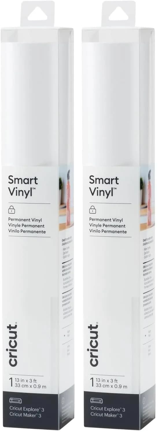 Cricut Smart Permanent Vinyl (13in x 3ft, White) | All-Weather & Fade-Proof DIY Vinyl