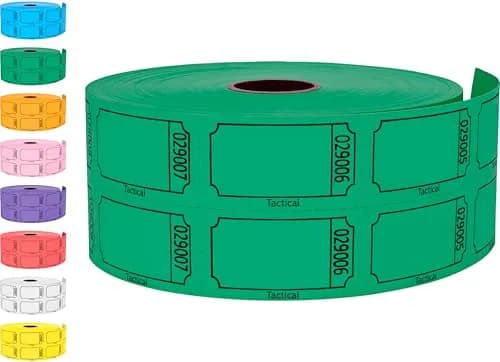 Tacticai Green Raffle Tickets Double Roll, 1000 Count | Office Product for Events & Fundraisers - main product image