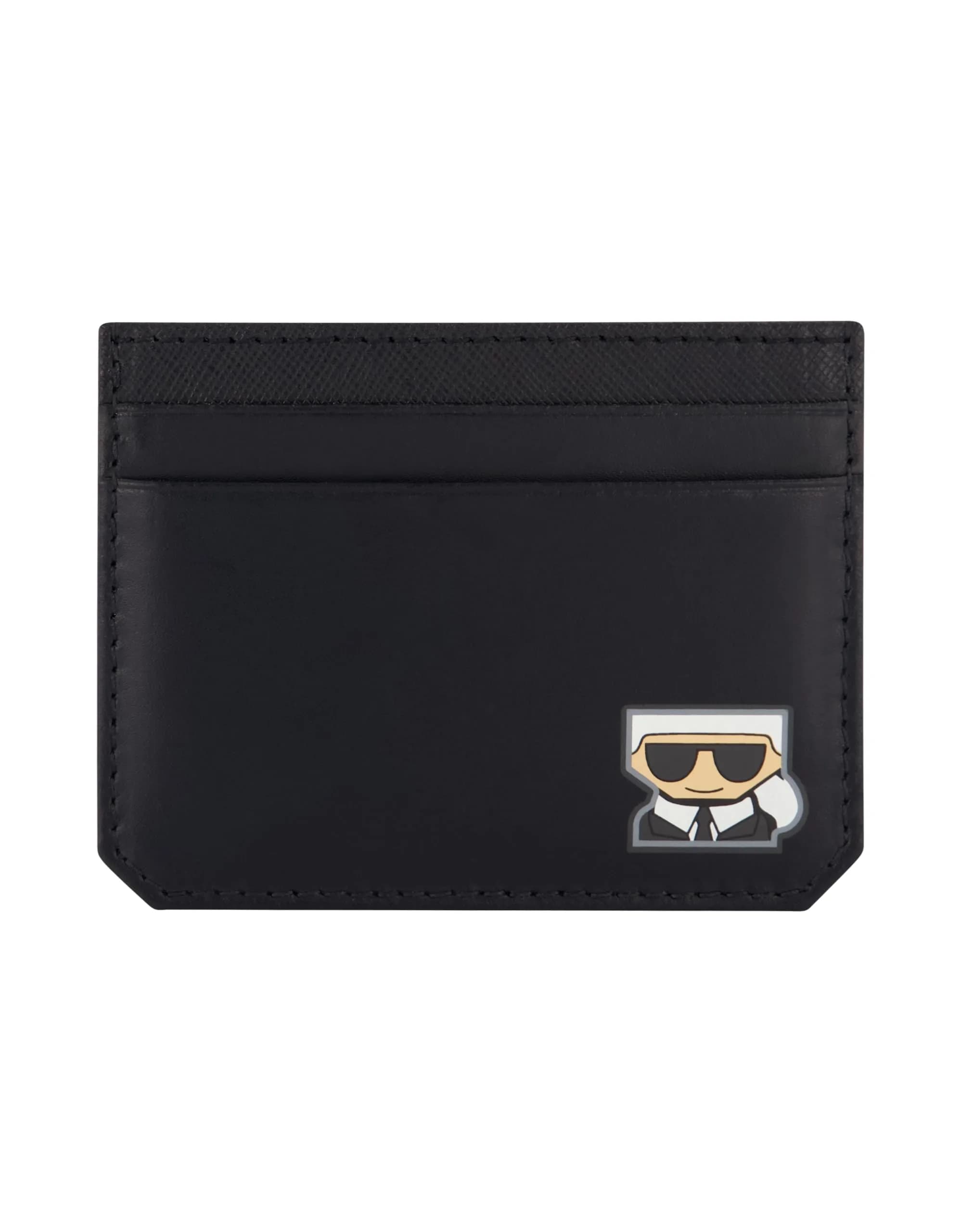 KARL LAGERFELD Paris Women's Slim Card Holder, Black | Saffiano Leather, Logo, Daily Use