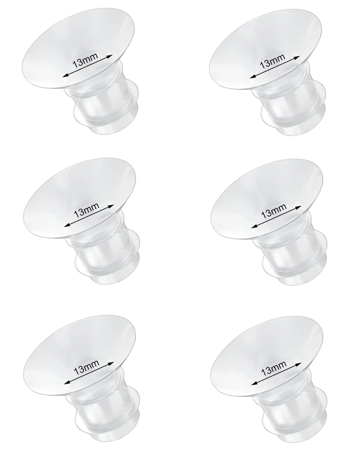 IVARONAL Flange Inserts 13mm | Compatible with Medela & Spectra Pumps, 6PCS, Food-Grade Silicone, Reduce 24mm Tunnel