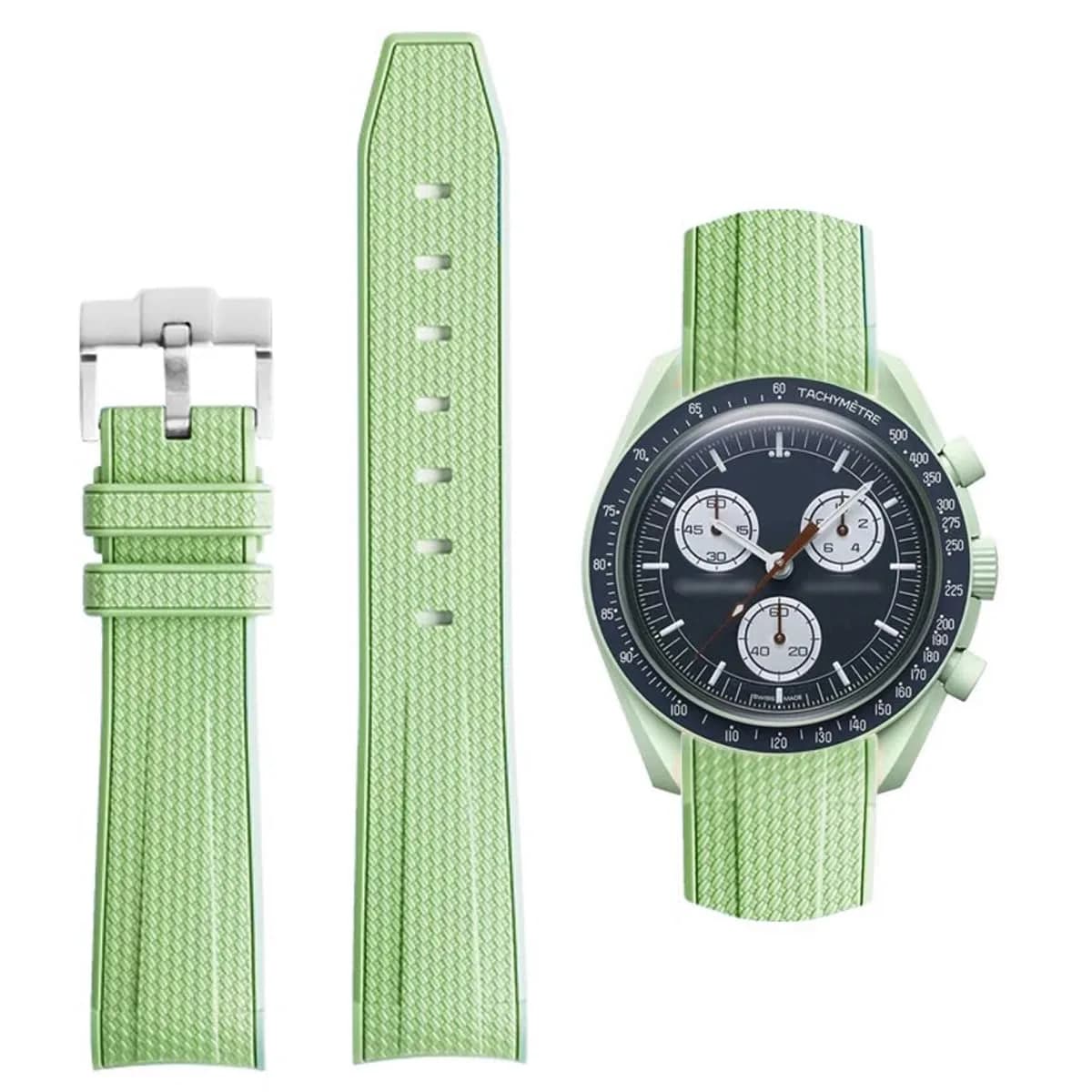 HEYOZURY Black Silicone Watch Band for Omega x Swatch MoonSwatch 20mm | Classic Style