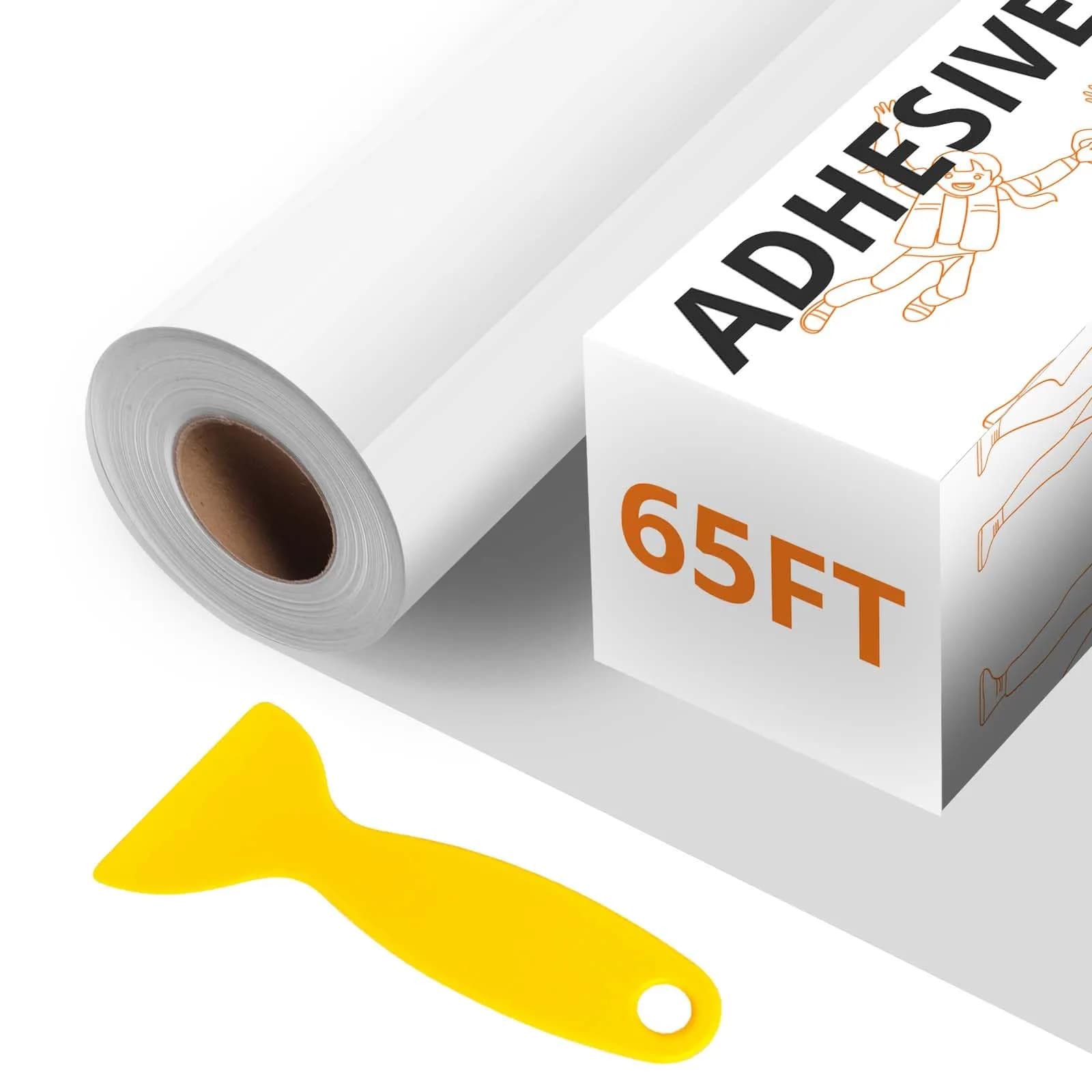 HTVRONT Glossy White Permanent Vinyl Roll 12" x 65ft | Waterproof & Easy Cut for Crafts - main product image