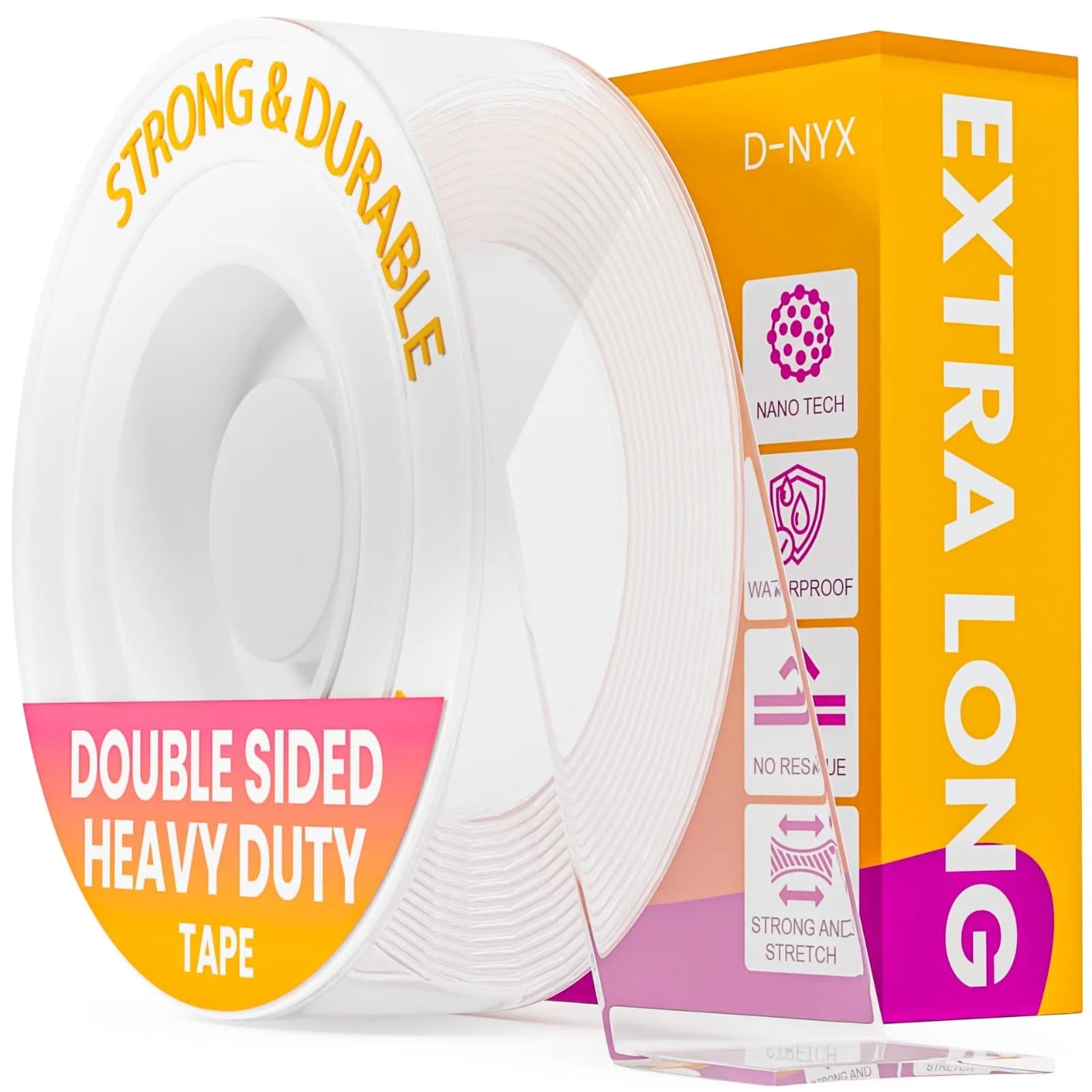D-NYX Heavy Duty Double Sided Tape Clear Nano Adhesive Roll 3cm (1.18 inch) x 9.85 ft | Strong Hold Mounting Tape - main product image
