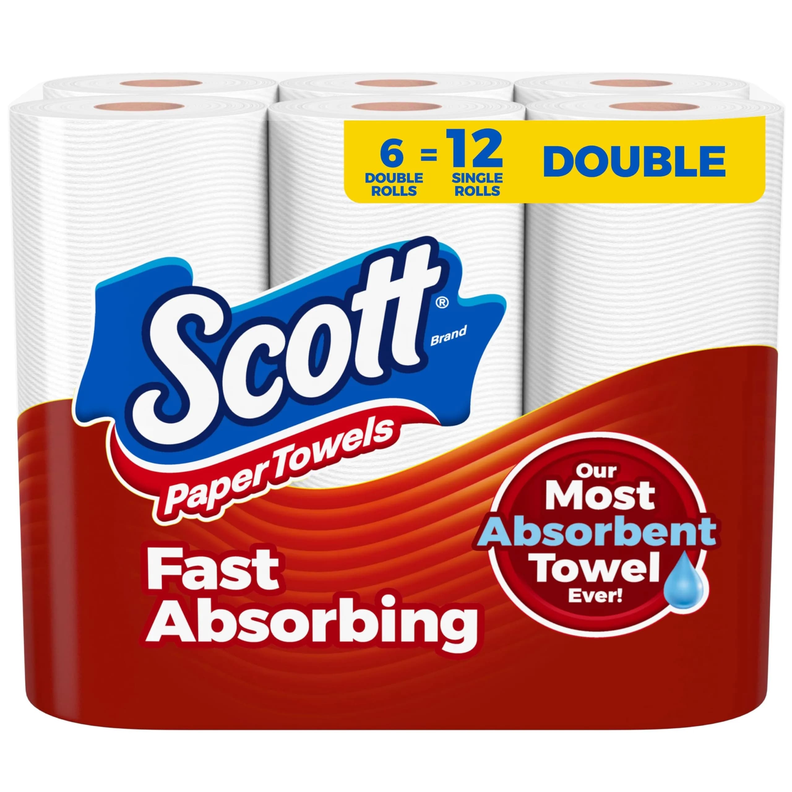 Scott Paper Towels, Choose-A-Sheet, 6 Double Rolls (12 Regular Rolls) | Bulk Size USA Import - main product image