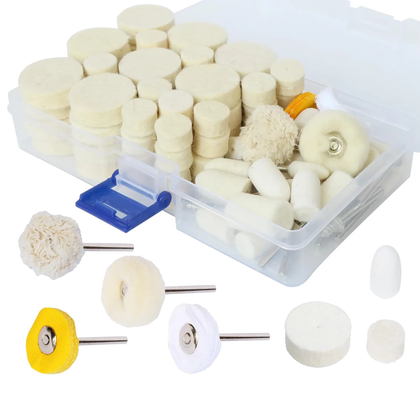 FPPO 106-Piece 1-Inch Buffing Wheel Set with 3mm Shank | Fine Polishing for Jewelry, Metal, Wood - main product image