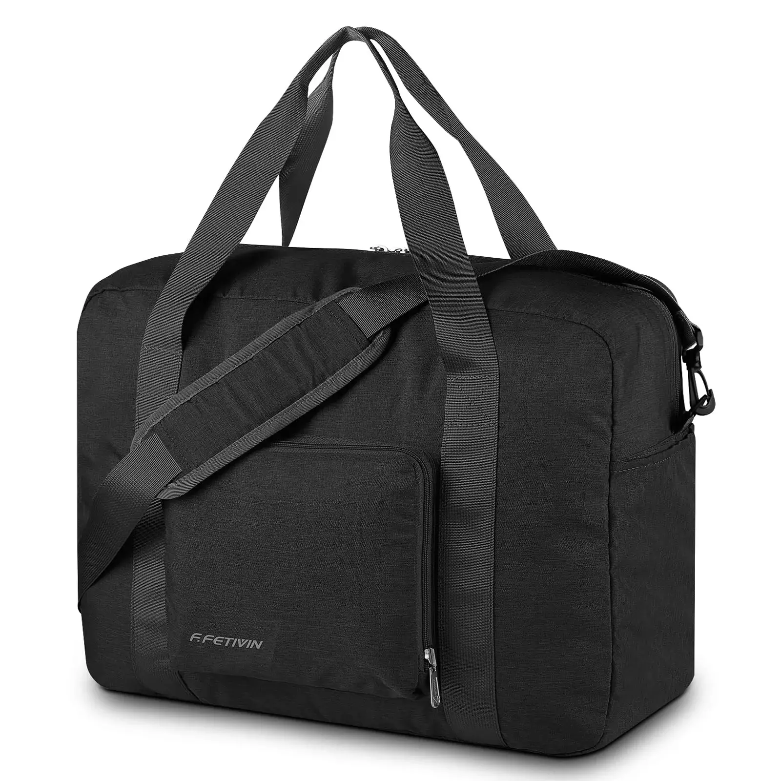 F.FETIVIN Personal Item Bag 17.7x12.6x6.3 | Foldable Travel Duffel for Women & Men, 25L