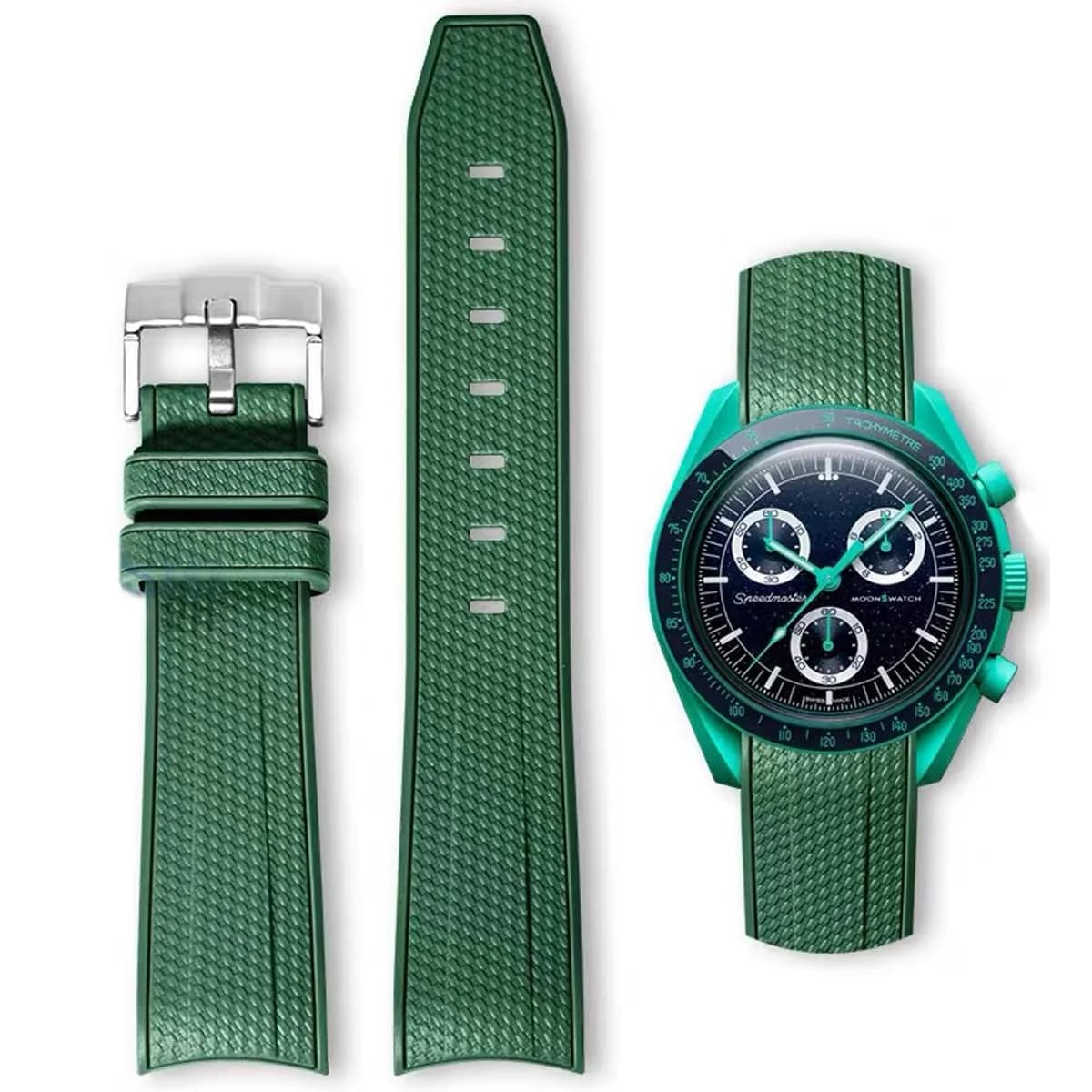 HEYOZURY Black Silicone Watch Band for Omega x Swatch MoonSwatch 20mm | Classic Style