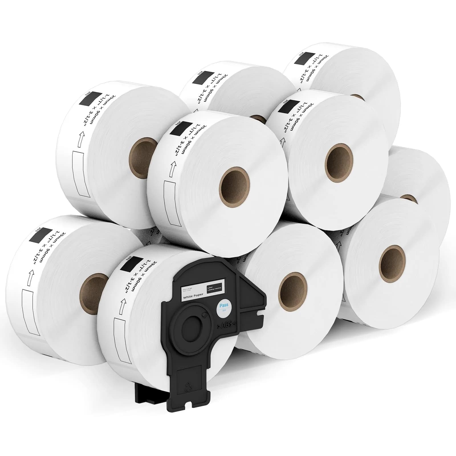 Printholic Address Labels Compatible Brother DK-1201 12 Rolls | Smudge-Free, Tightly Adhesive (1.1" x 3.5") - main product image