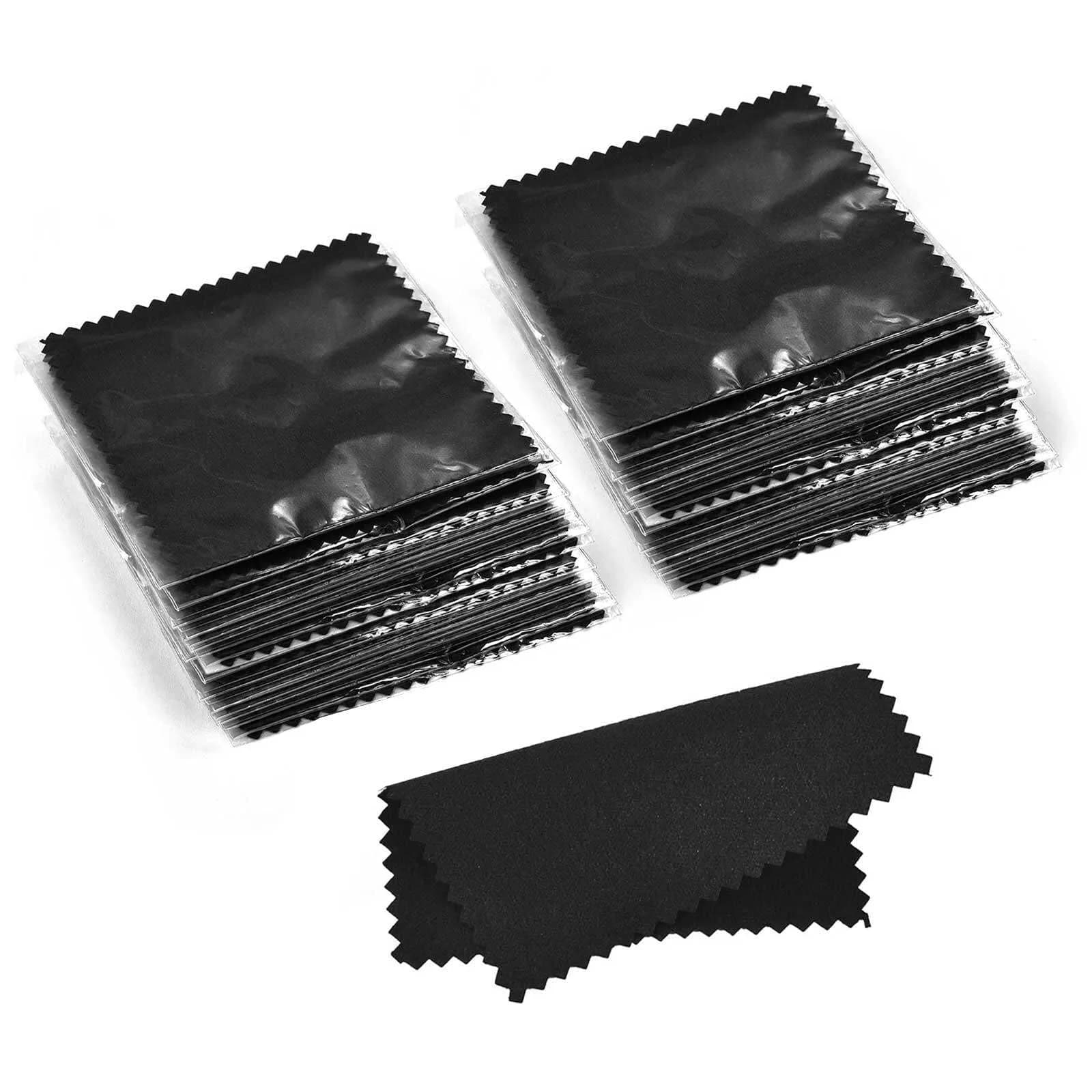 SEVENWELL 100pcs Jewelry Cleaning Cloth 8cm x 8cm | Polishes Sterling Silver, Gold, Platinum