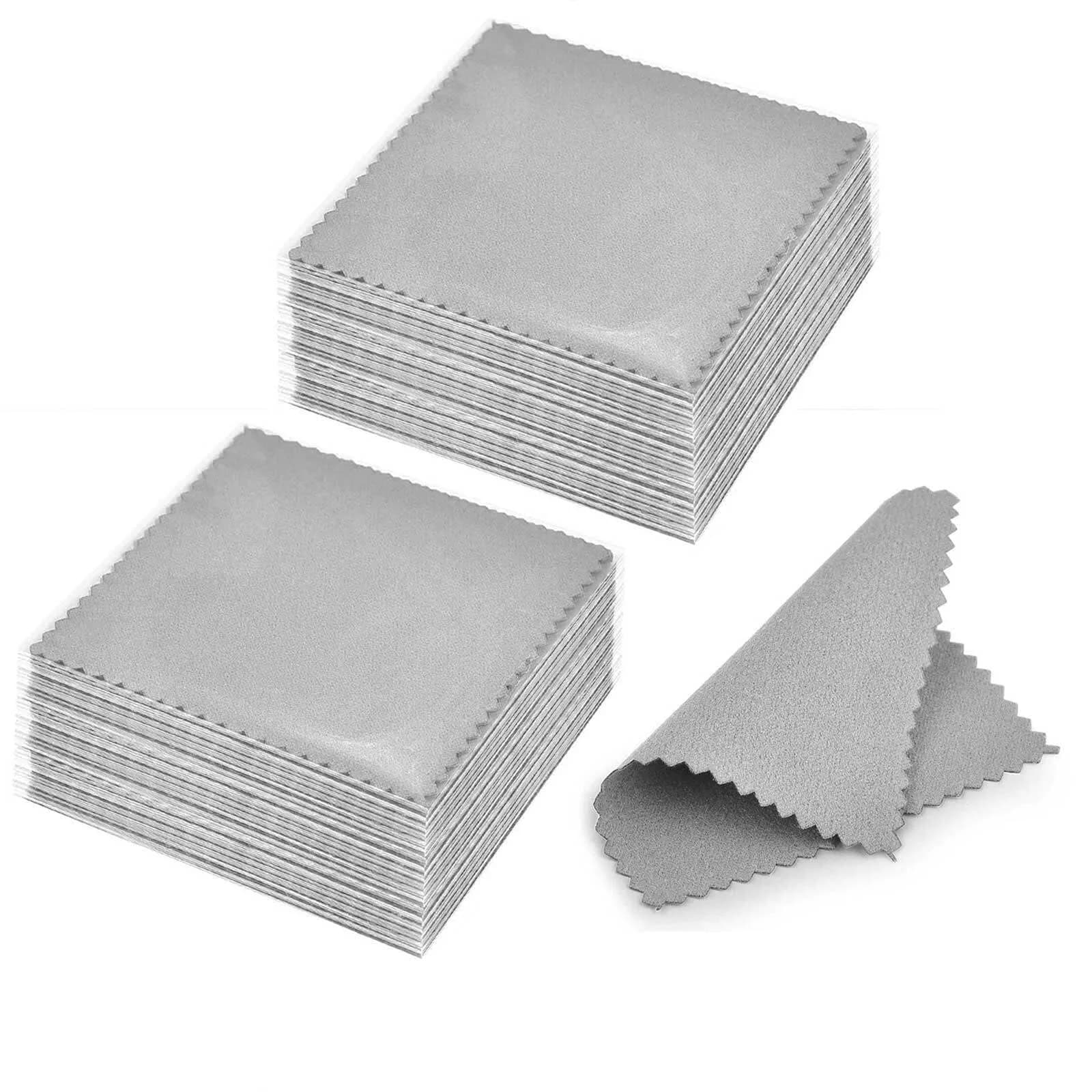SEVENWELL 100pcs Jewelry Cleaning Cloth 8cm x 8cm | Polishes Sterling Silver, Gold, Platinum